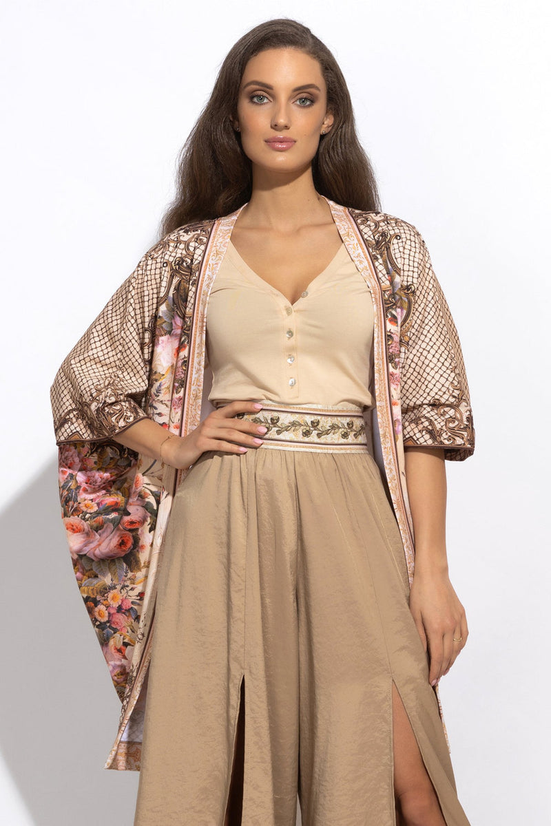 FRENCH TERRY CARDIGAN - BAROQUE FLOWERS JIORO ЖИЛЕТКА ОТ ФРЕНЧ ТЕРИ - BAROQUE FLOWERS JIORO