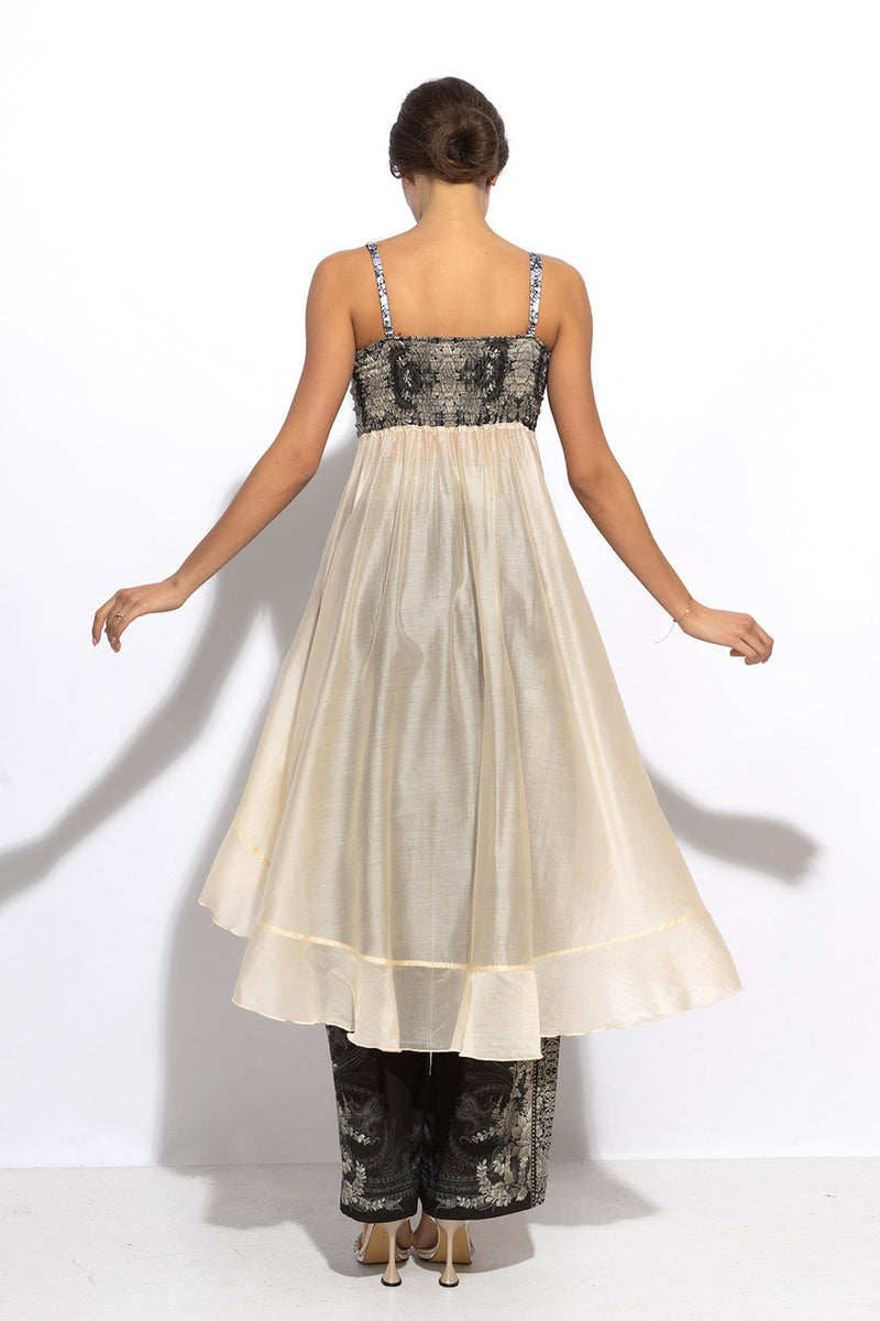 TUNIQUE LONGUE À VOLANTS EN LYOCELL ET VISCOSE - LOTUS GELÉ