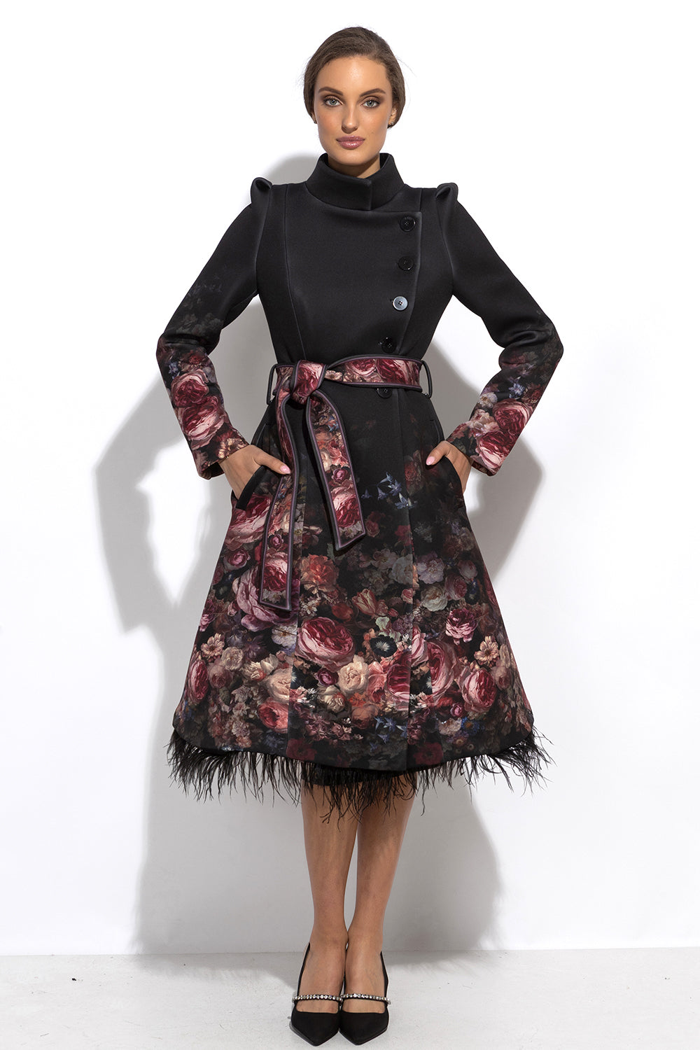 SCUBA NEOPREN COAT - VINTAGE FLOWERS
