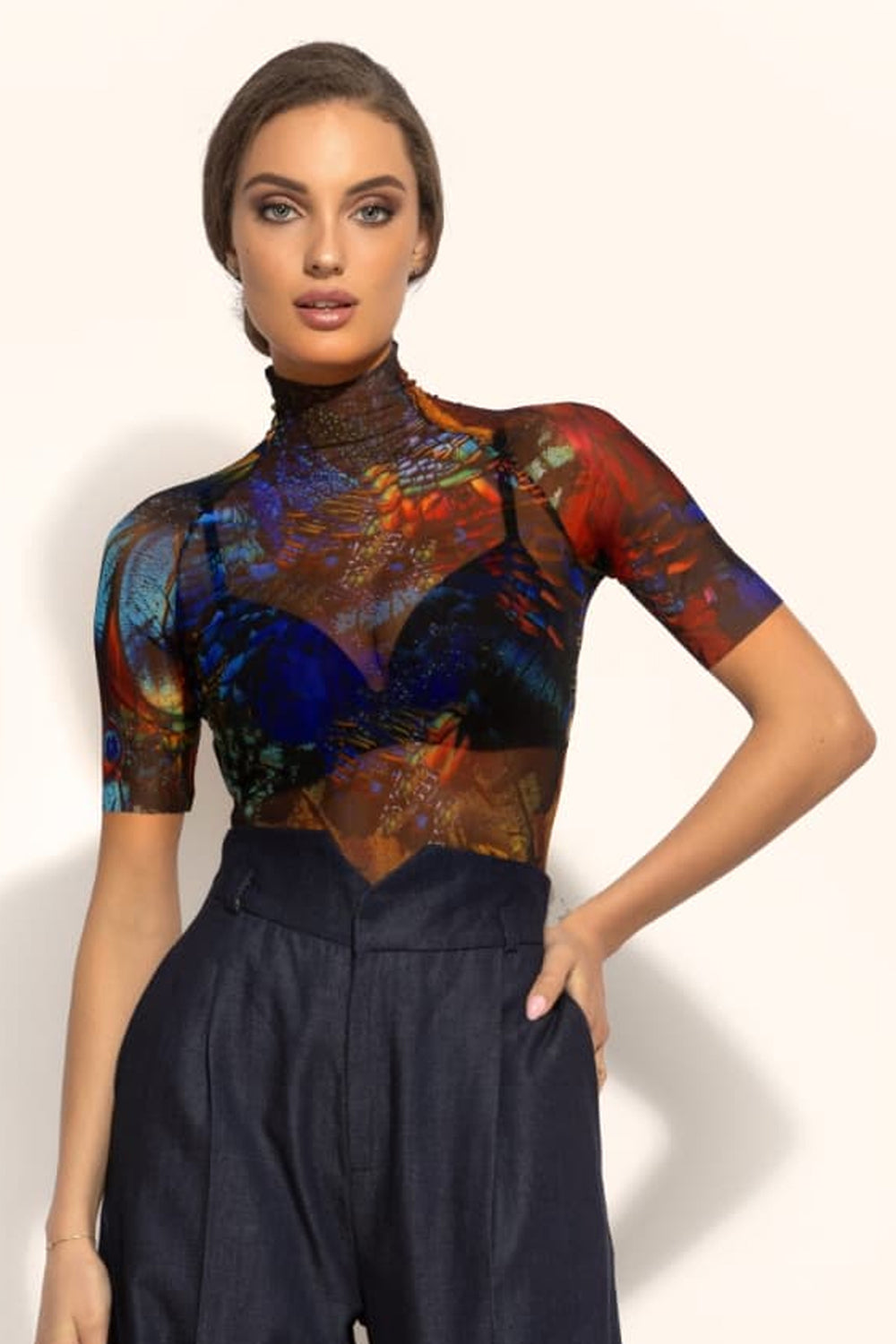 SHORT SLEEVE MESH BODYSUIT - AMAZONIA