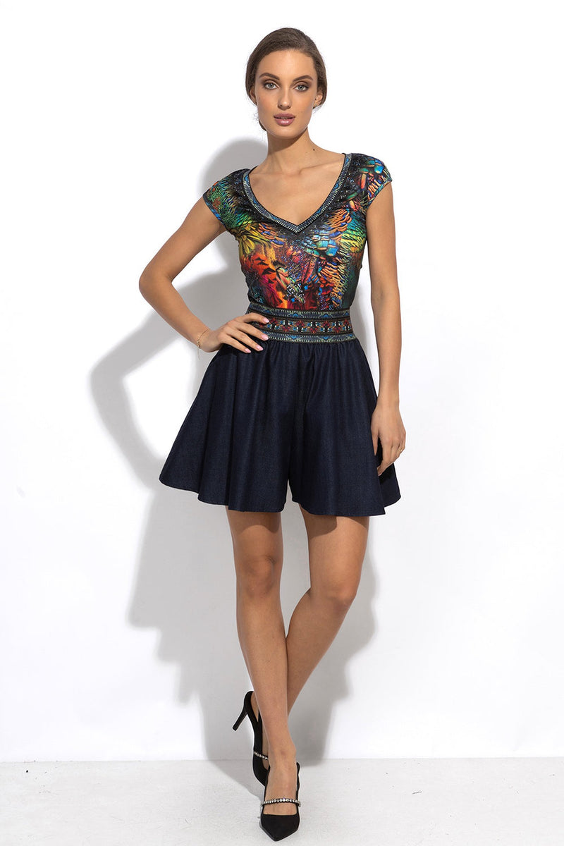 BERMUDA IN DENIM TENCEL A ZAMPA CON VITA ELASTICA – ESSENTIALS