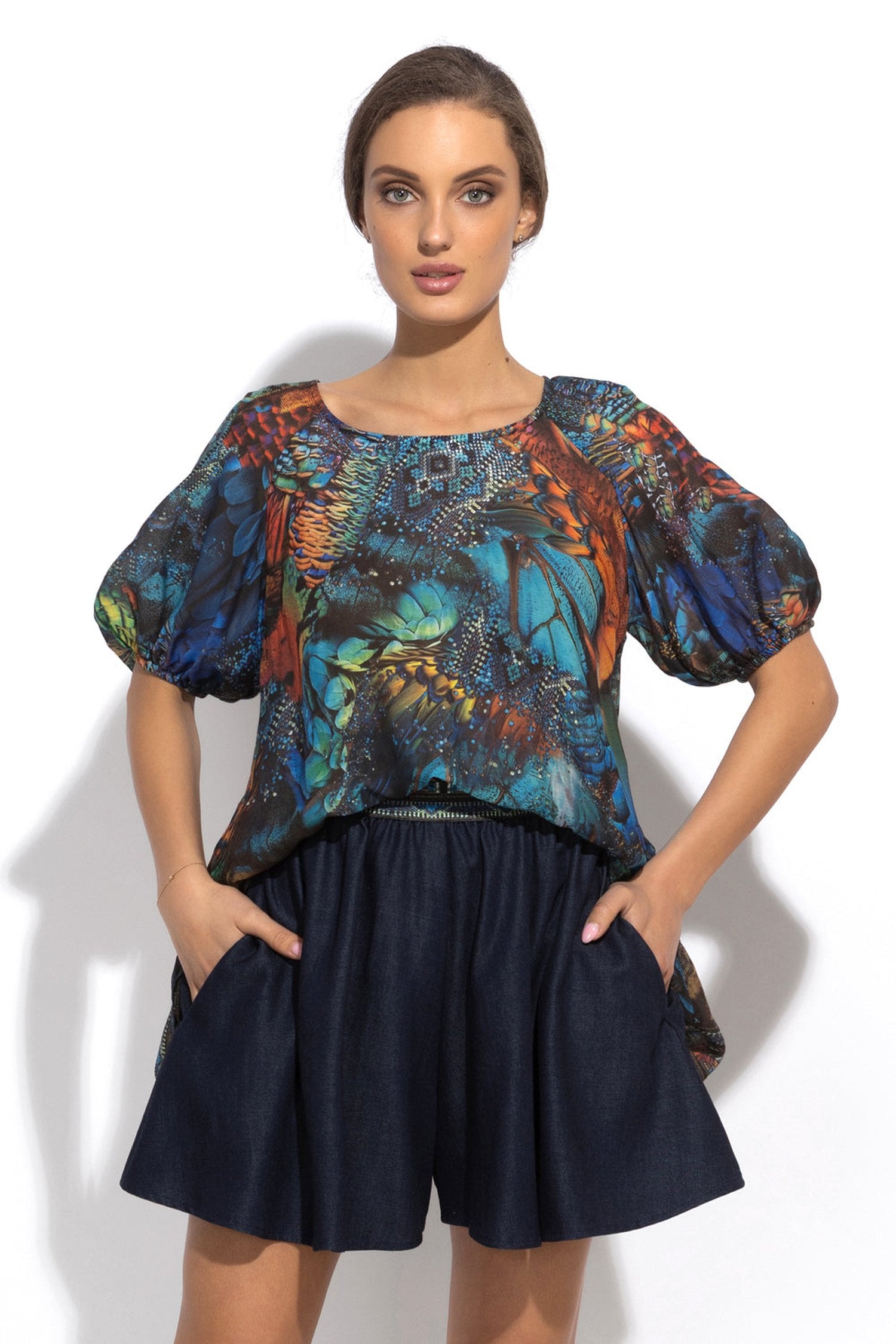 LOOSE VISCOSE AND SILK SHIRT - AMAZONIA JIORO СВОБОДНА РИЗА ОТ ВИСКОЗА С КОПРИНА - AMAZONIA JIORO