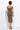 COTTON MIDI DRESS WITH ASYMMETRICAL SHOULDERS AND STRAP MOCHA MOUSSE LOGO - ESSENTIALS