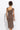 COTTON MIDI DRESS WITH ASYMMETRICAL SHOULDERS AND STRAP MOCHA MOUSSE LOGO - ESSENTIALS