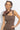 COTTON MIDI DRESS WITH ASYMMETRICAL SHOULDERS AND STRAP MOCHA MOUSSE LOGO - ESSENTIALS