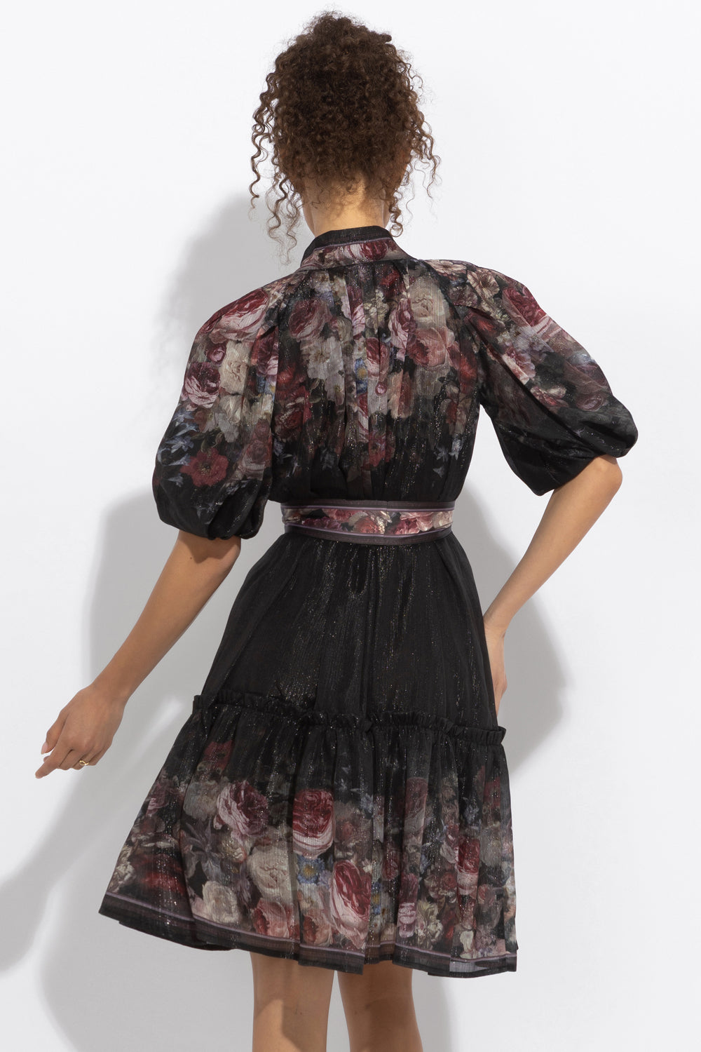 VESTITO CON MANICHE A SBUFFO - FIORI VINTAGE