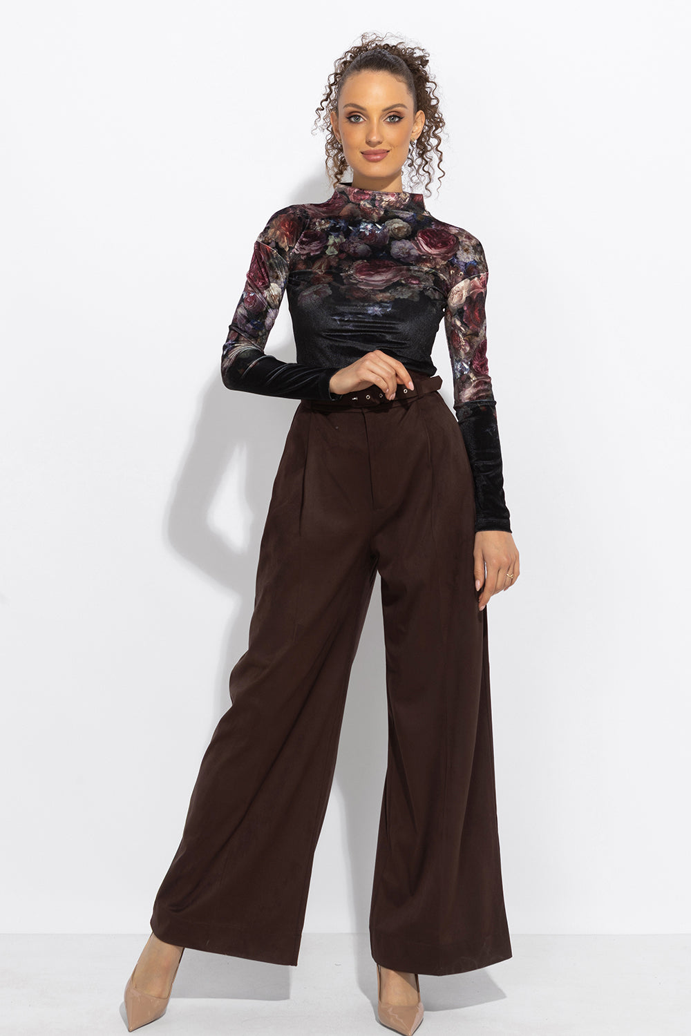 VELVET TURTLENECK - VINTAGE FLOWERS