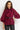 BOHEMIAN BURGUNDY BLOUSE WITH PUFF SLEEVES AND TIE-FRONT COLLAR - ESSENTIALS JIORO БОХЕМСКА РИЗА С БУФАН РЪКАВИ И ЯКА С ВРЪЗКИ В БУРГУНДИ - ESSENTIALS JIORO