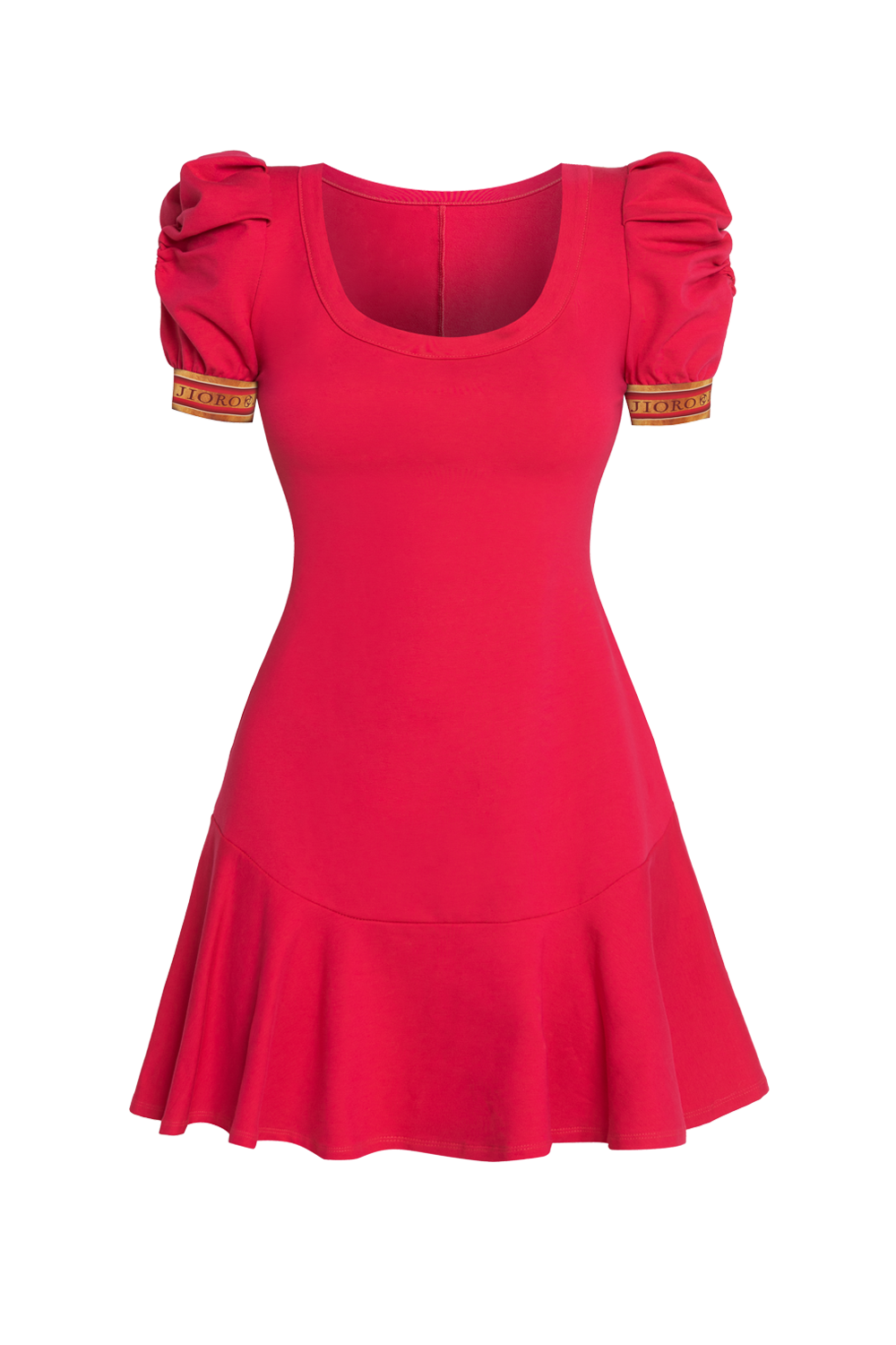 FUCHSIA COTTON DRESS WITH PUFF SLEEVES  - ESSENTIALS JIORO РОКЛЯ ОТ ПАМУЧНА ВАТА С БУФАН РЪКАВИ В ЦВЯТ ФУКСИЯ - ESSENTIALS JIORO