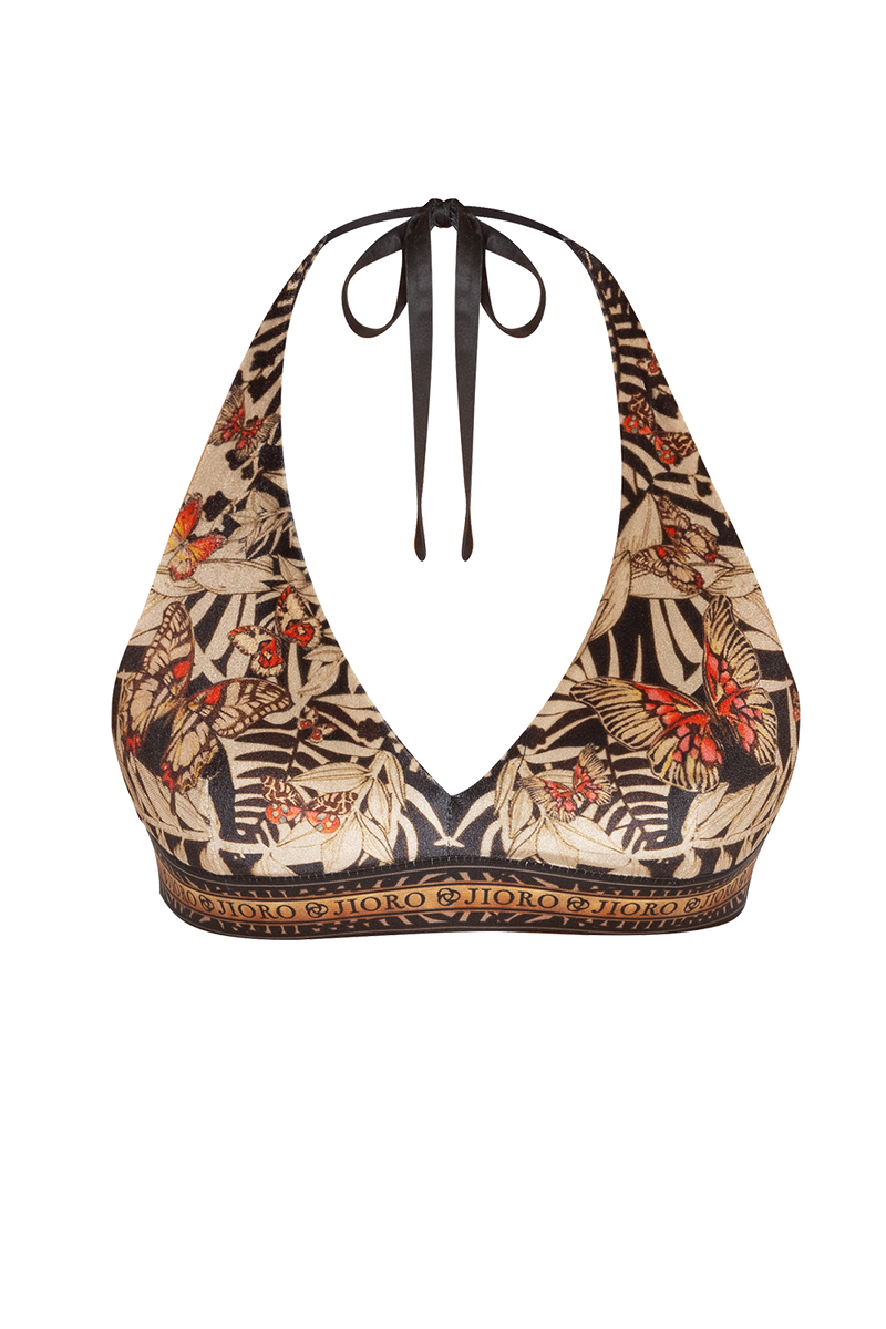 TRIANGLE VELVET TOP - MIDNIGHT BUTTERFLIES