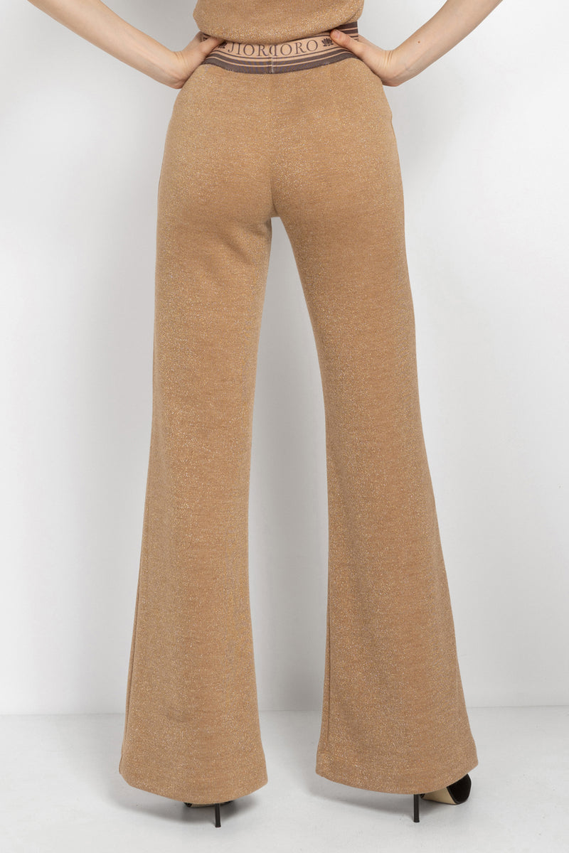 GOLD LUREX CHARLESTON PANTS - ESSENTIALS JIORO ПАНТАЛОН ТИП ЧАРЛСТОН ОТ ЗЛАТИСТ ЛУРЕКС - ESSENTIALS JIORO