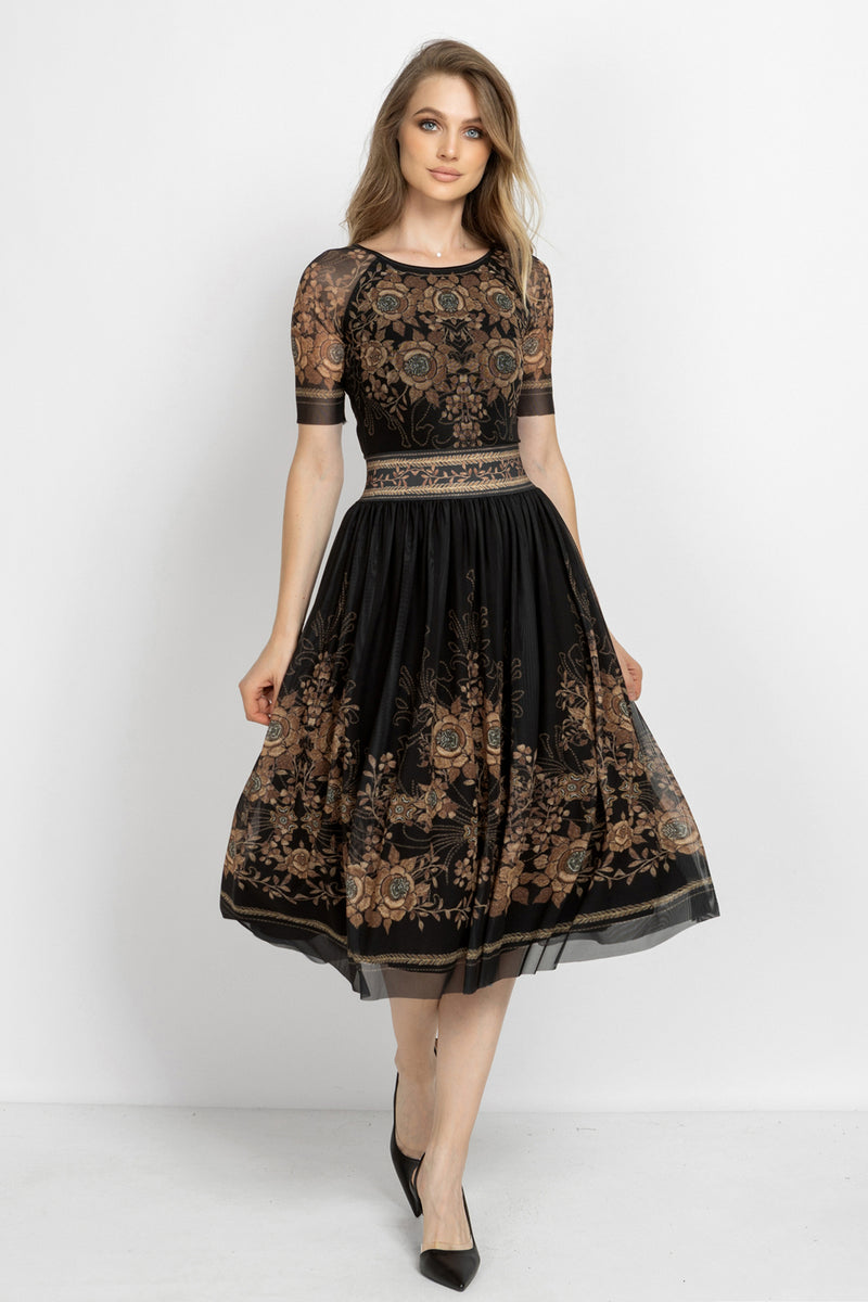 SHORT-SLEEVE MESH BODYSUIT WITH MODAL LINING - GOLDEN ROSES JIORO  МРЕЖЕСТО БОДИ С КЪС РЪКАВ И ПОДПЛАТА ОТ МОДАЛ - GOLDEN ROSES JIORO