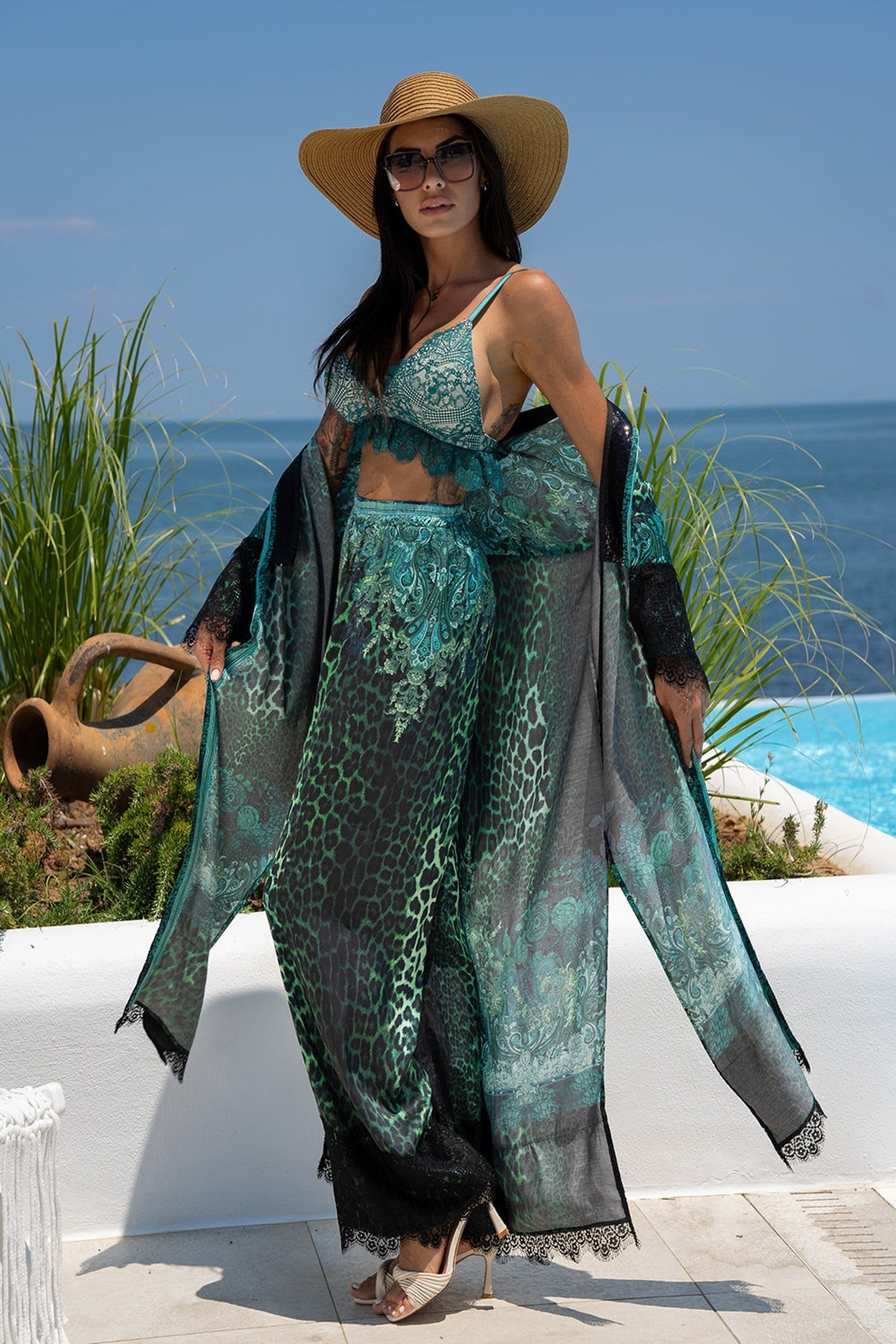 VISCOSE KIMONO - LEO NEON GREEN