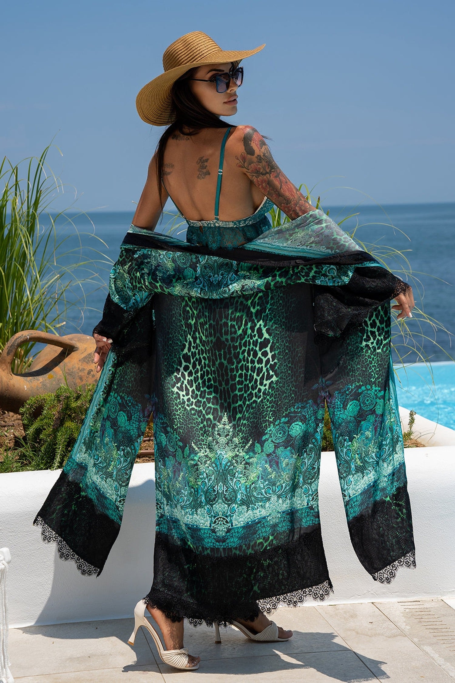 VISCOSE KIMONO - LEO NEON GREEN