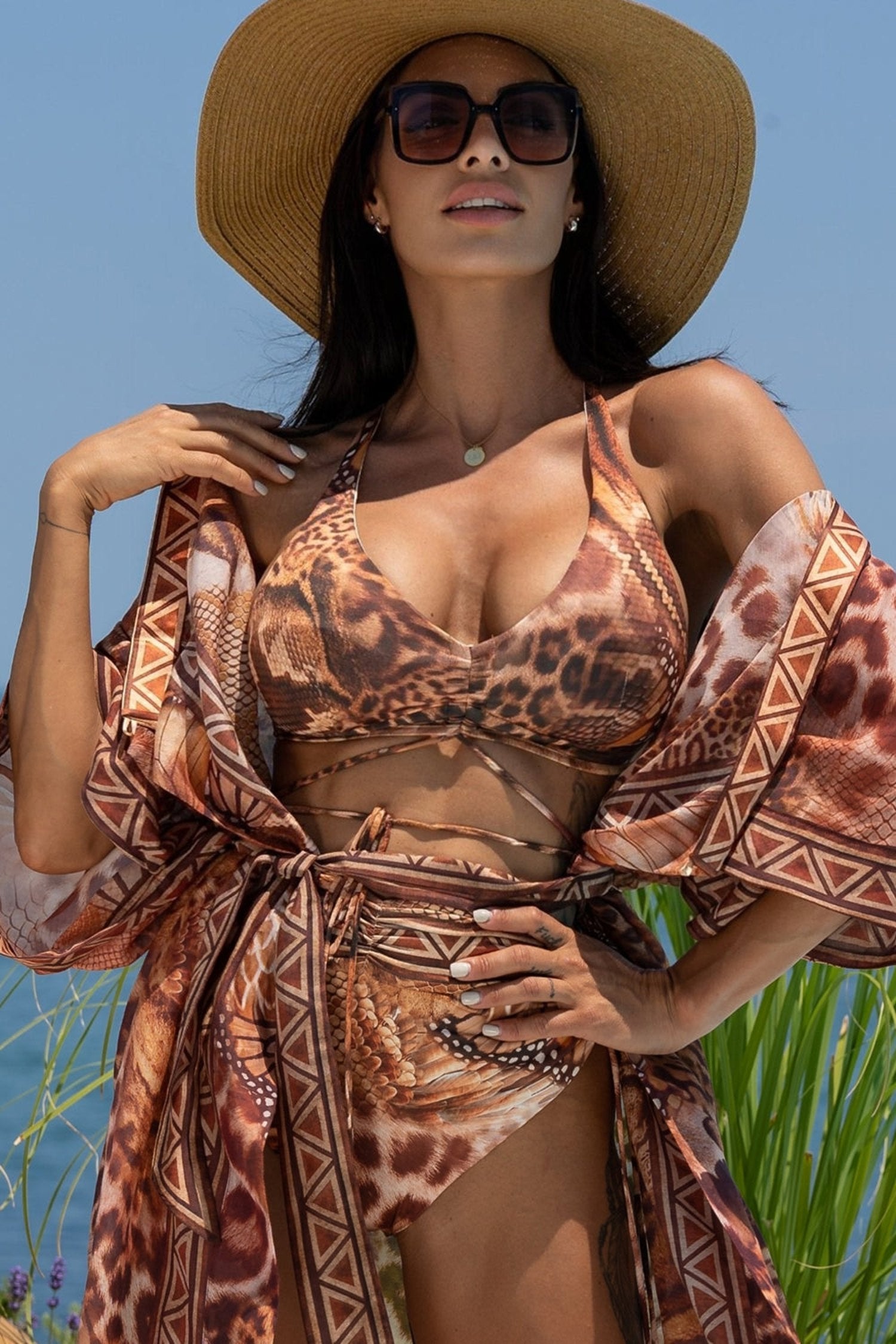 SILK COTTON KIMONO - LEO SAND