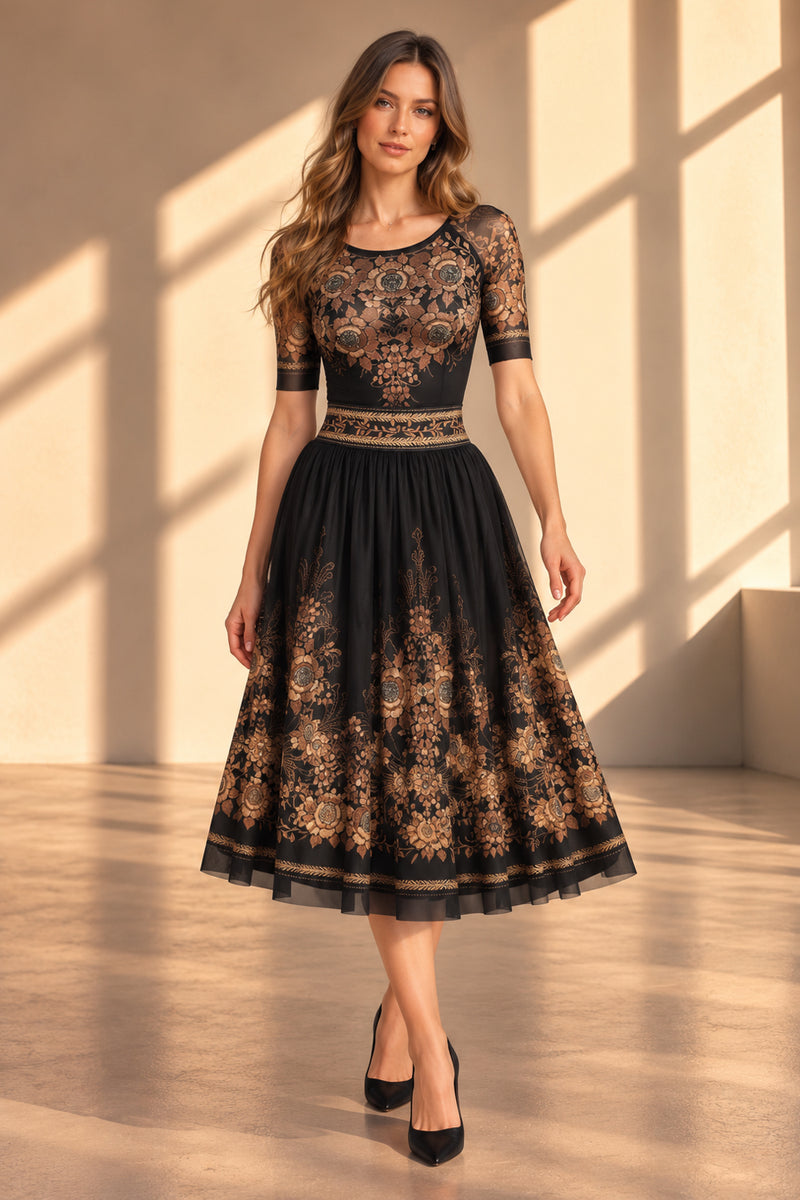 SHORT-SLEEVE MESH BODYSUIT WITH MODAL LINING - GOLDEN ROSES JIORO  МРЕЖЕСТО БОДИ С КЪС РЪКАВ И ПОДПЛАТА ОТ МОДАЛ - GOLDEN ROSES JIORO