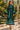 Caftan en satin de viscose avec plumes - Leo vert néon