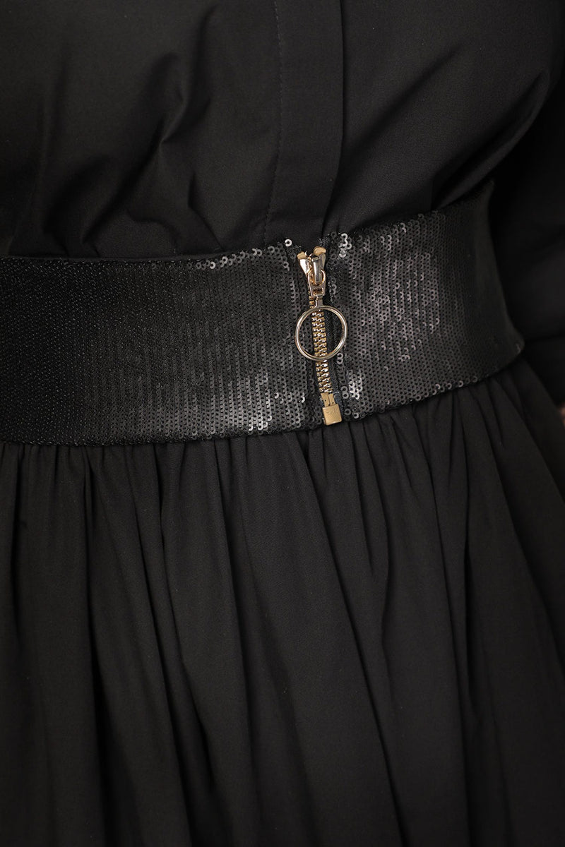 ABITO LARGO IN POPLIN CON CINTURA - ESSENTIALS