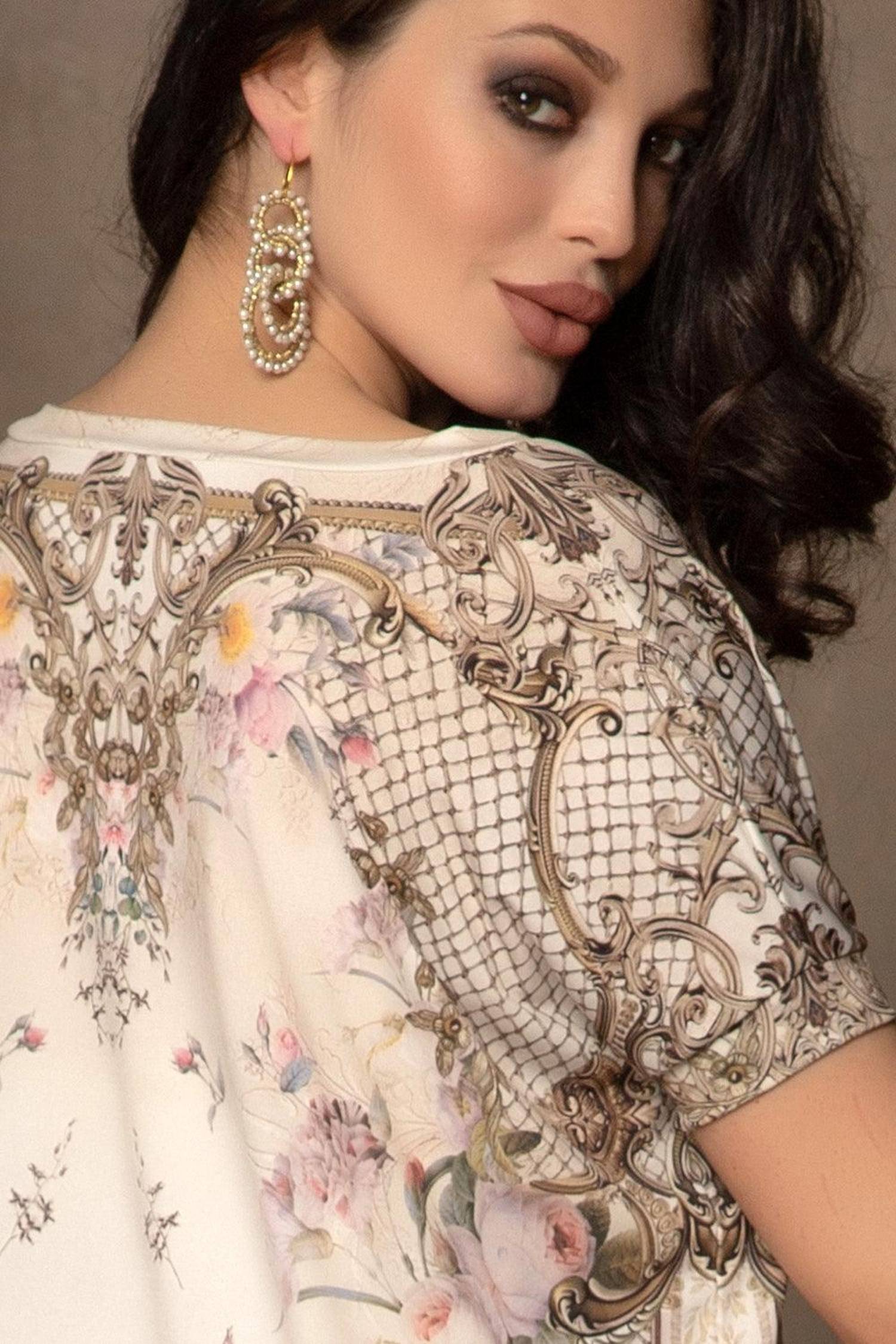 LOOSE BLOUSE -  BAROQUE FLOWERS JIORO СВОБОДЕН ТОП - BAROQUE FLOWERS JIORO