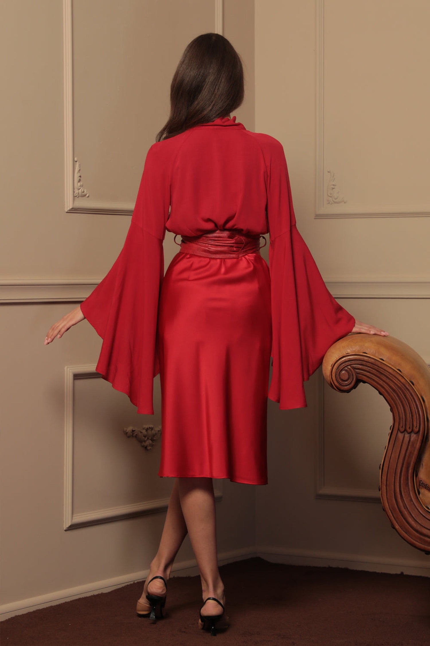 BIAS-CUT SATIN SKIRT WITH ELASTIC WAISTBAND - ESSENTIALS
