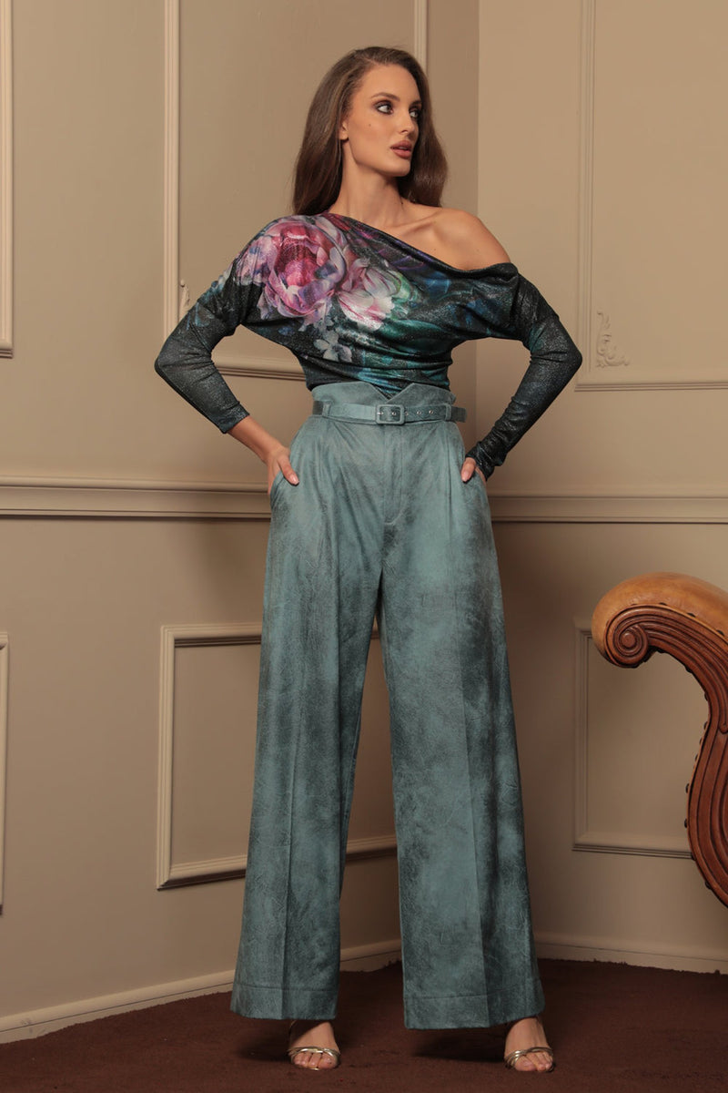 PANTALON BLEU TAILLE HAUTE – ESSENTIELS