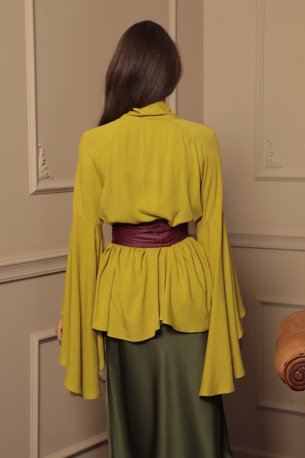 ΖΩΝΗ ΣΕ ΣΤΥΛ WRAP - ΜΙΜΗΣΗ ΣΟΥΕΝΤ ΣΕ ΧΡΩΜΑ BURGUNDY - ESSENTIALS