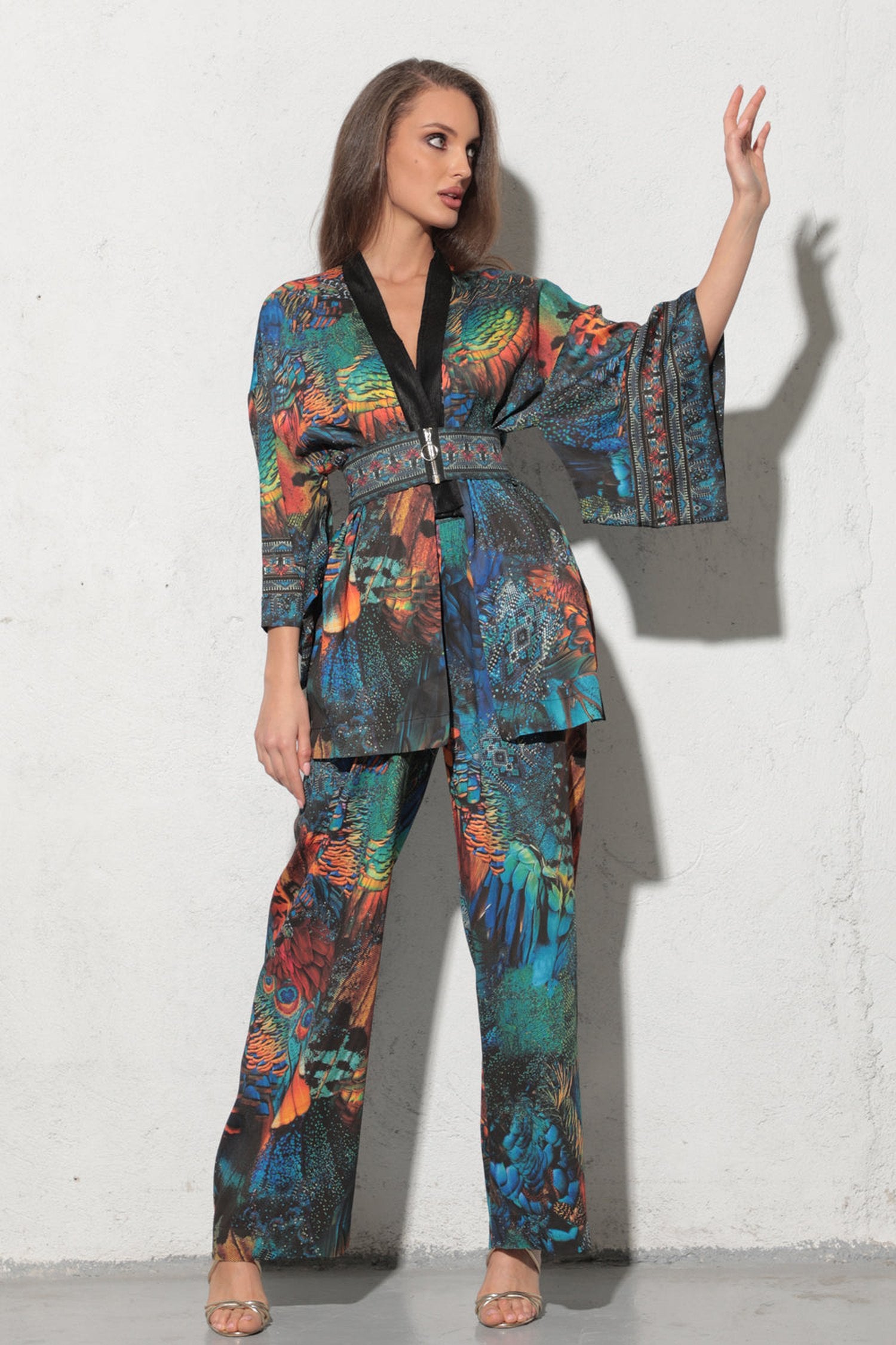 KIMONO CROP AUS VISKOSE - AMAZONIA