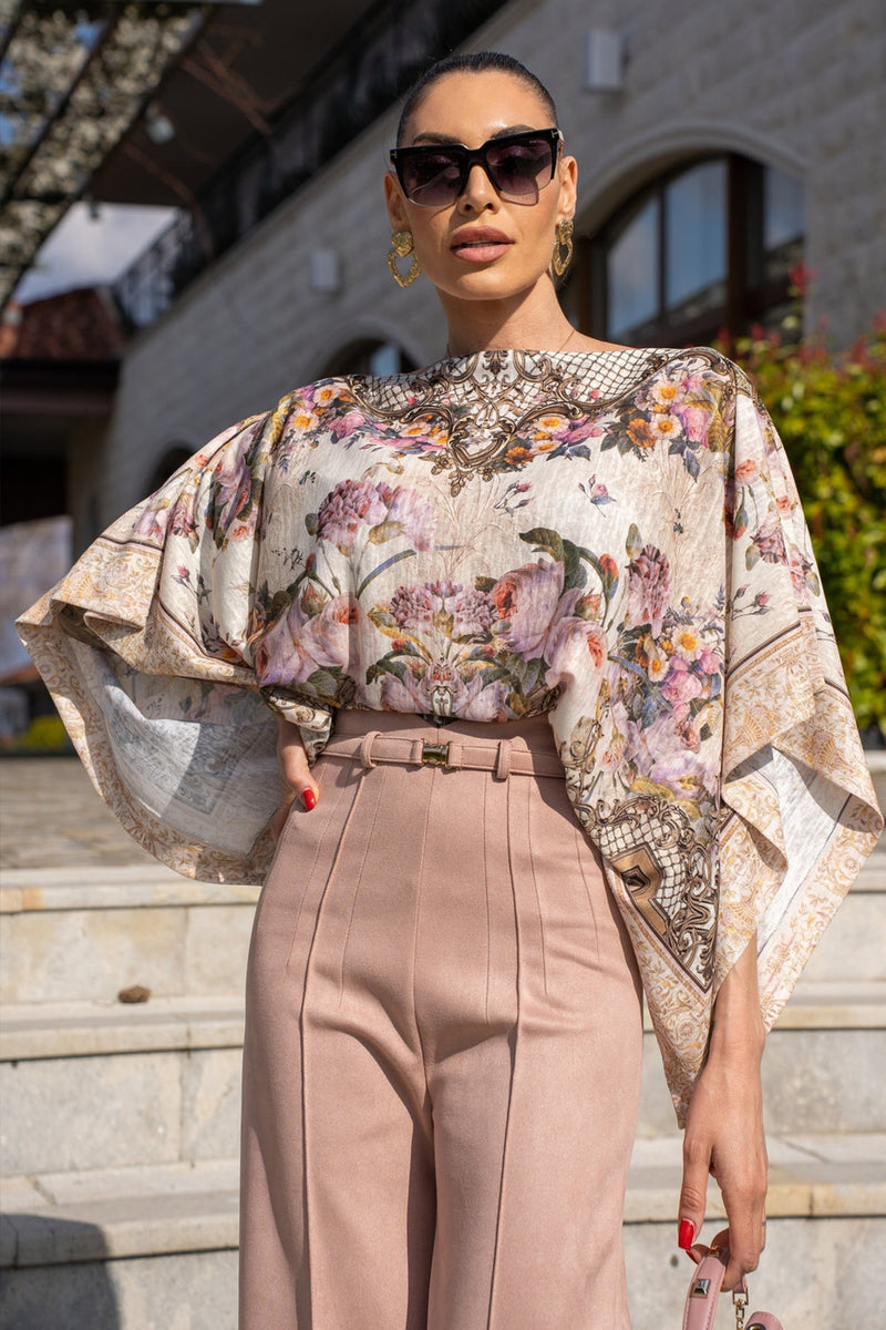 BLUSA LARGA - FIORI BAROCCHI