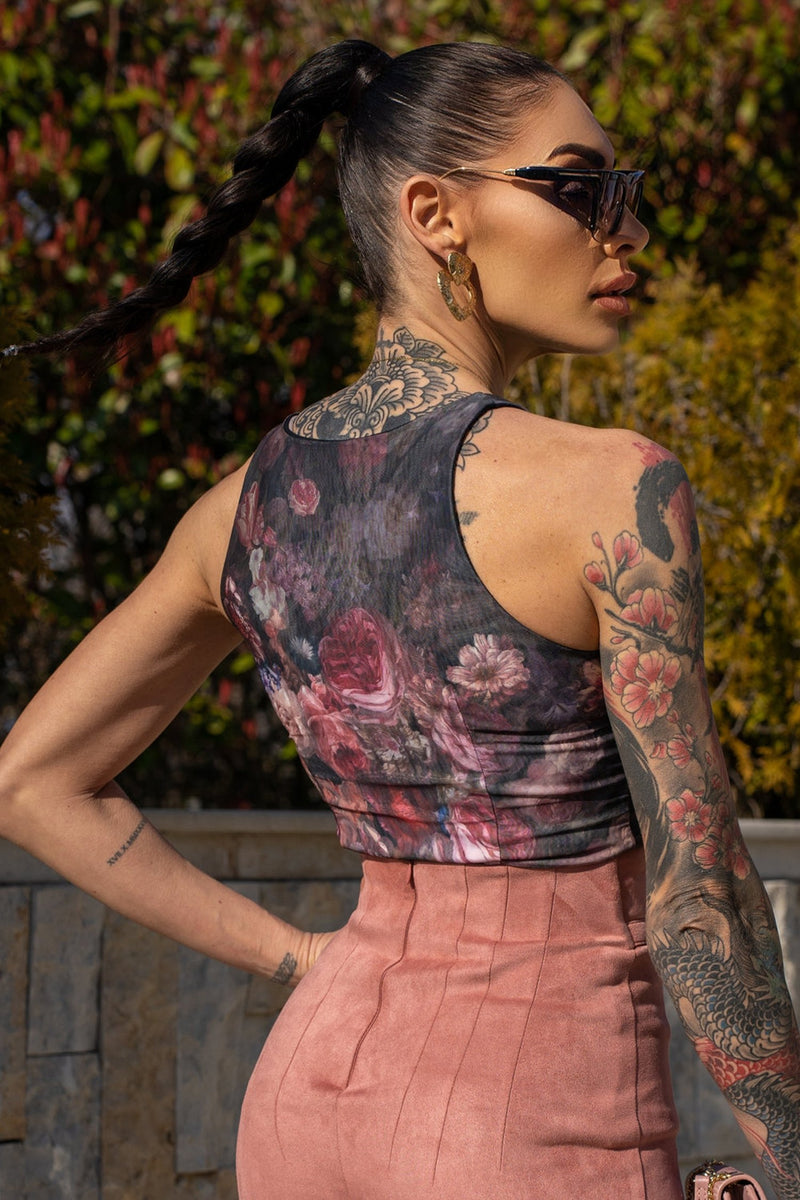 OBEN MIT NETZ - VINTAGE BLUMEN