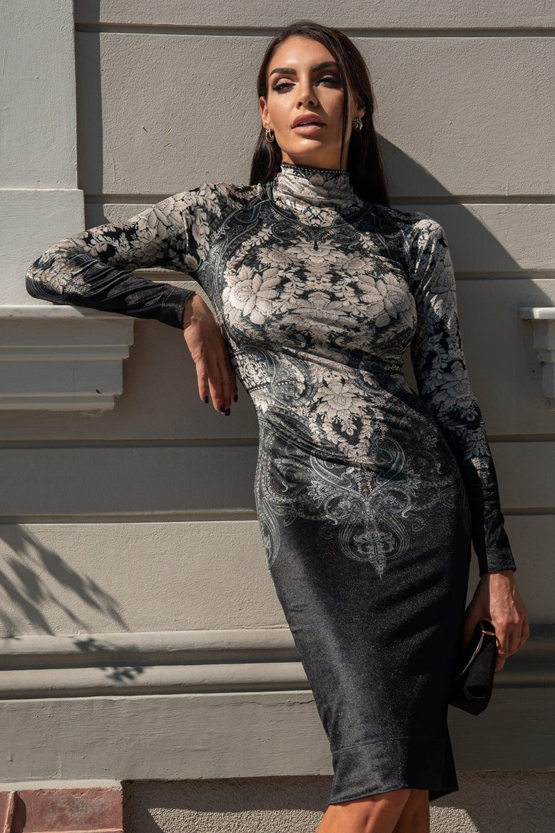 VELVET DRESS - FROZEN LOTUS JIORO ВТАЛЕНА РОКЛЯ ОТ КАДИФЕ - FROZEN LOTUS