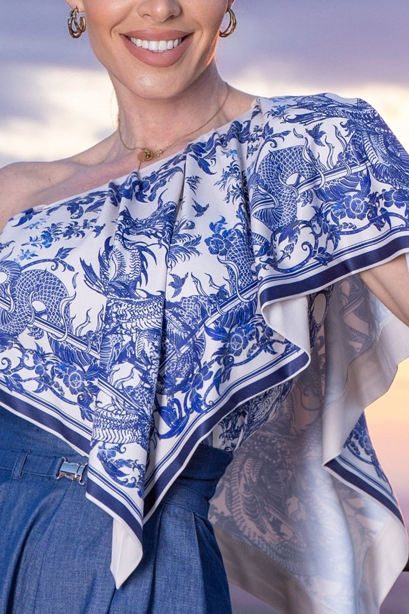 Elegantný top s odhaleným ramenom - Asia Sky