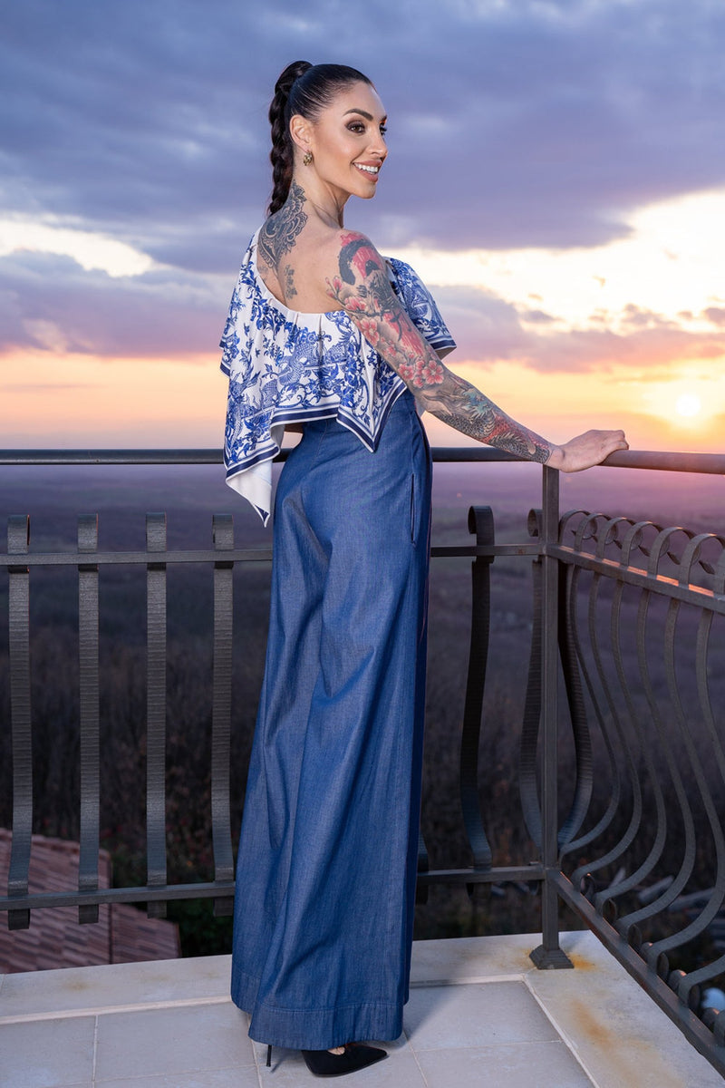 Elegantný top s odhaleným ramenom - Asia Sky