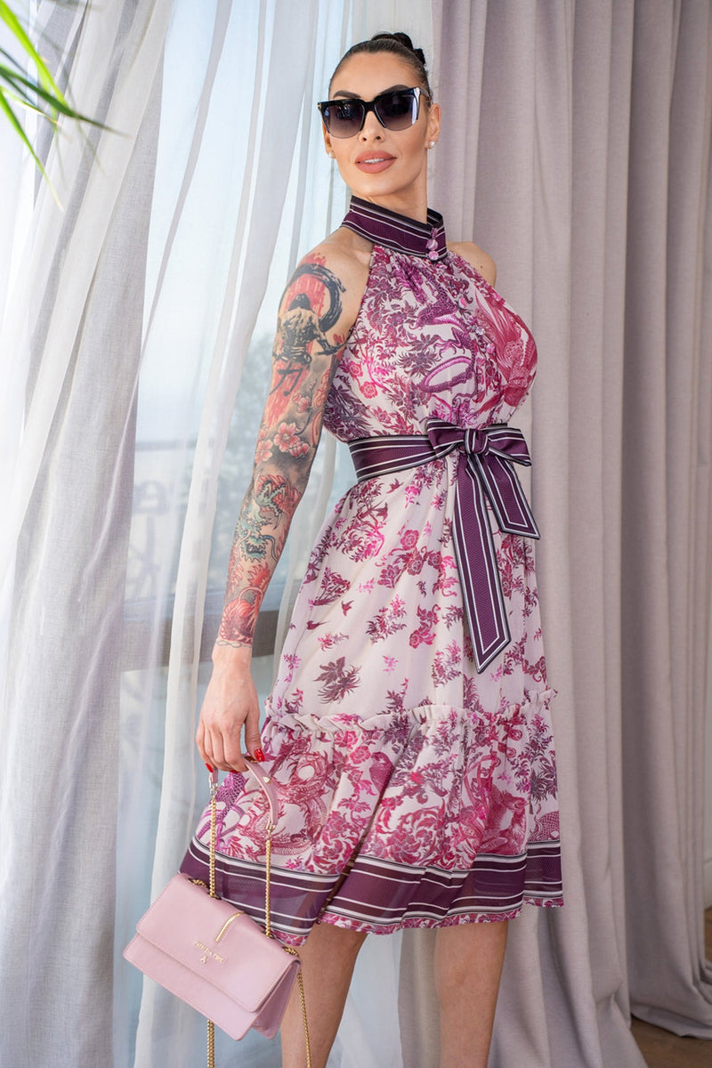 ŠATY Z CHIFÓNU BEZ RUKÁVOV - ASIA BORDEAUX