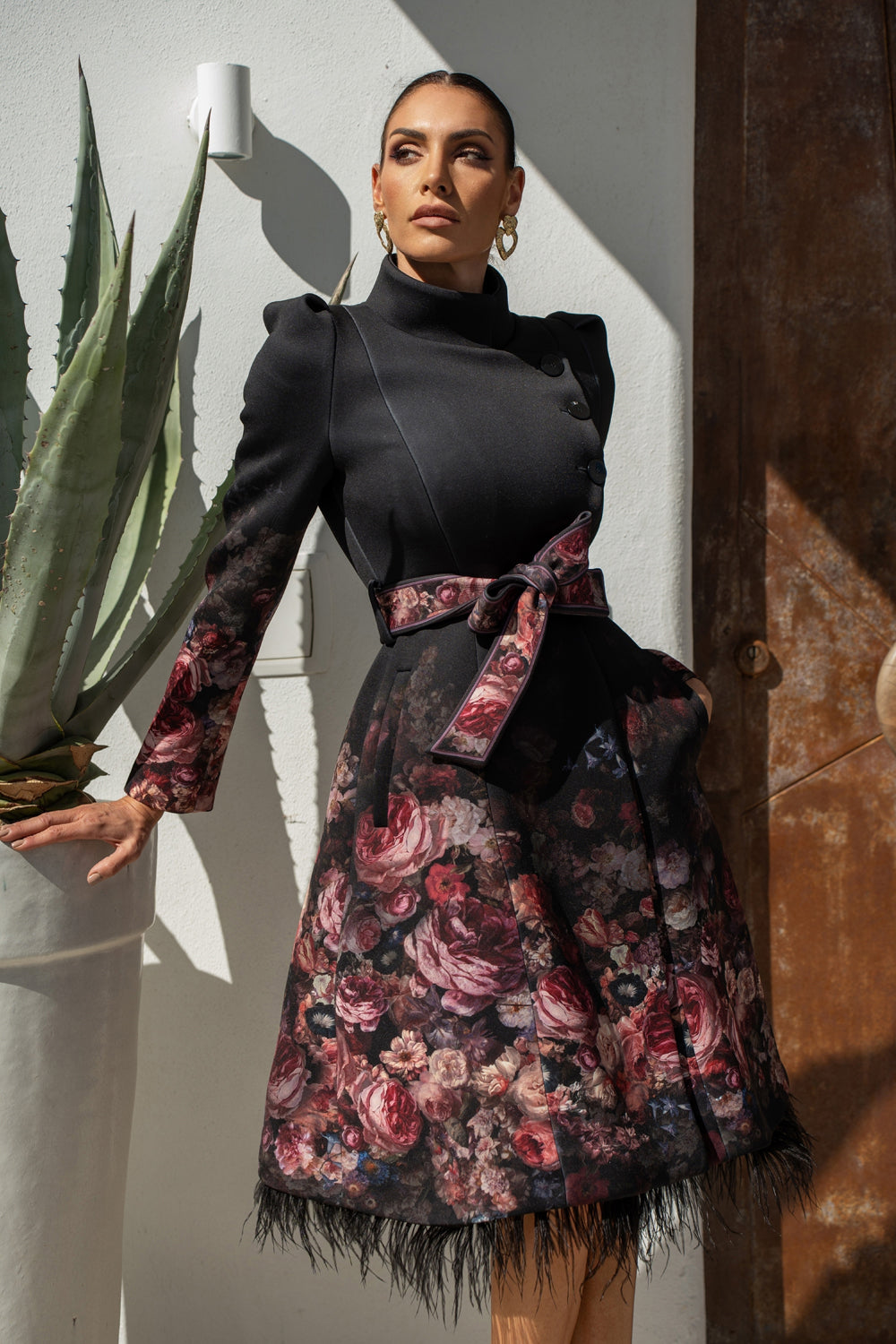 SCUBA NEOPREN COAT - VINTAGE FLOWERS