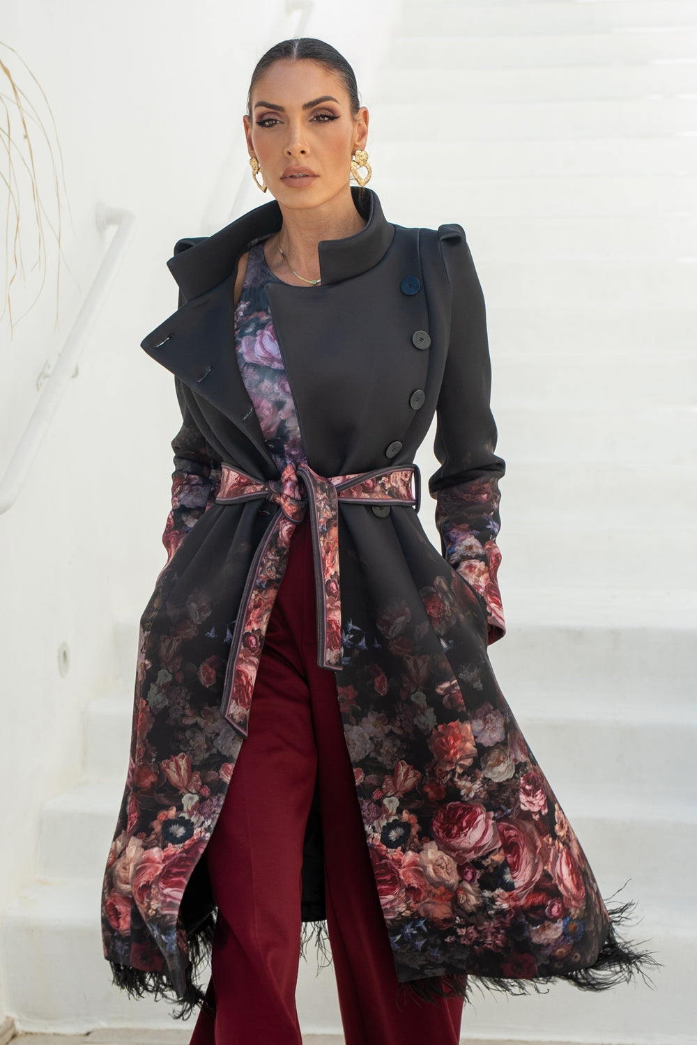 SCUBA NEOPREN COAT - VINTAGE FLOWERS