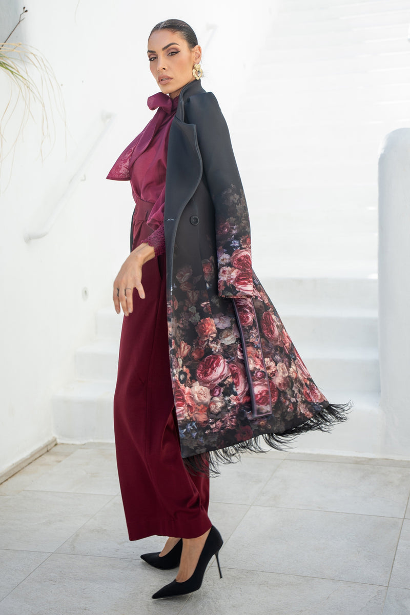 SCUBA NEOPREN COAT - VINTAGE FLOWERS