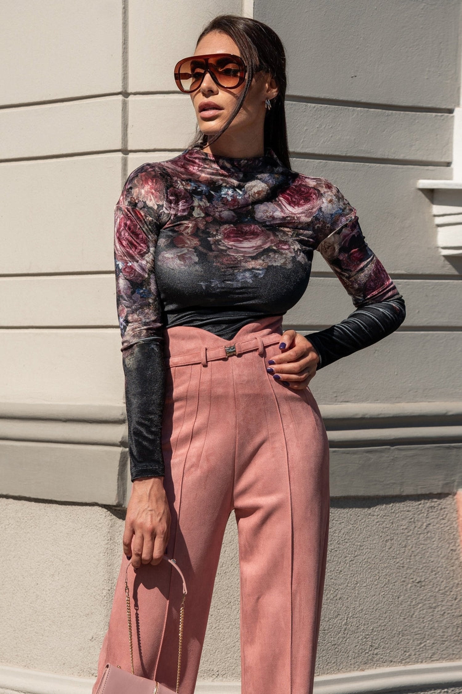 VELVET TURTLENECK - VINTAGE FLOWERS