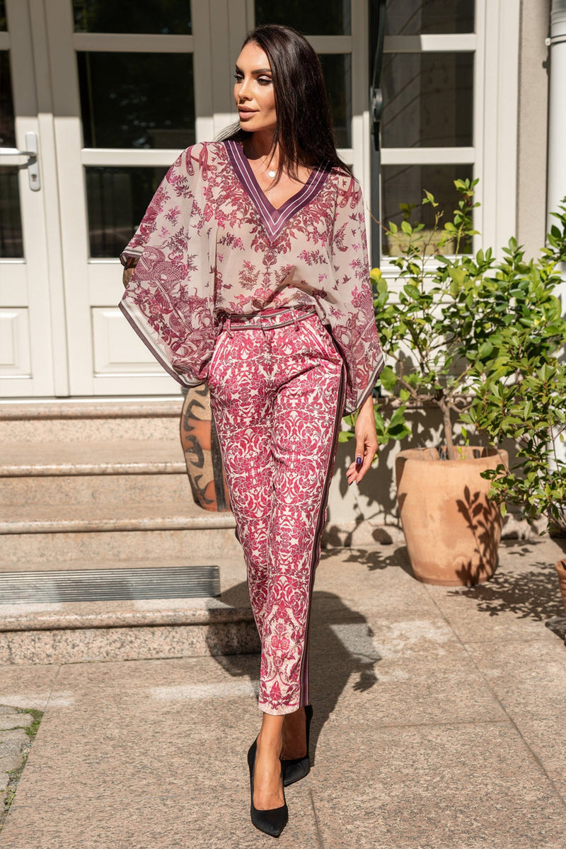 TUNICA IN CHIFFON - ASIA BORDEAUX