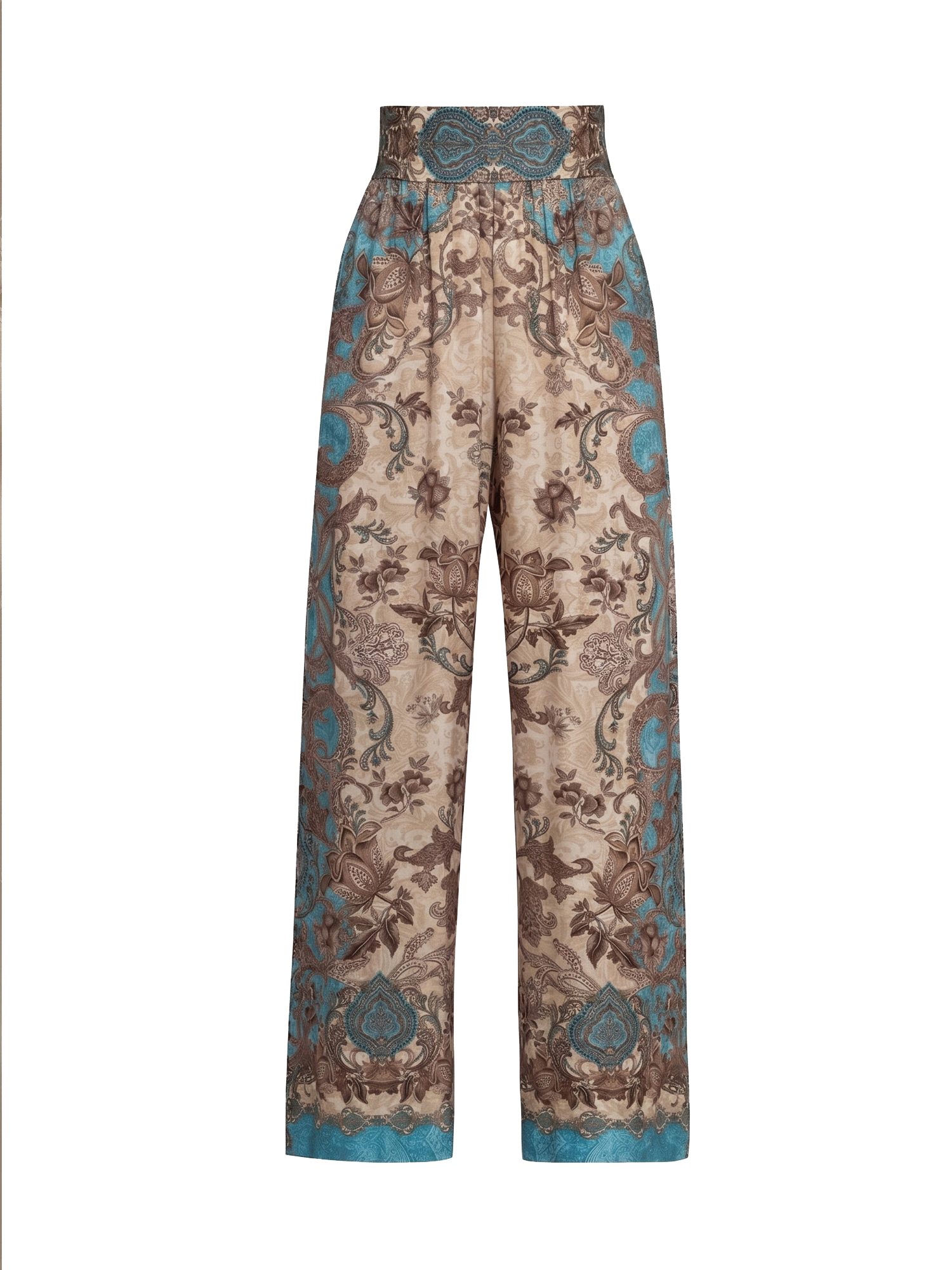 PANTALON AMPLE EN VISCOSE SATINÉE - CIEL PAISLEY