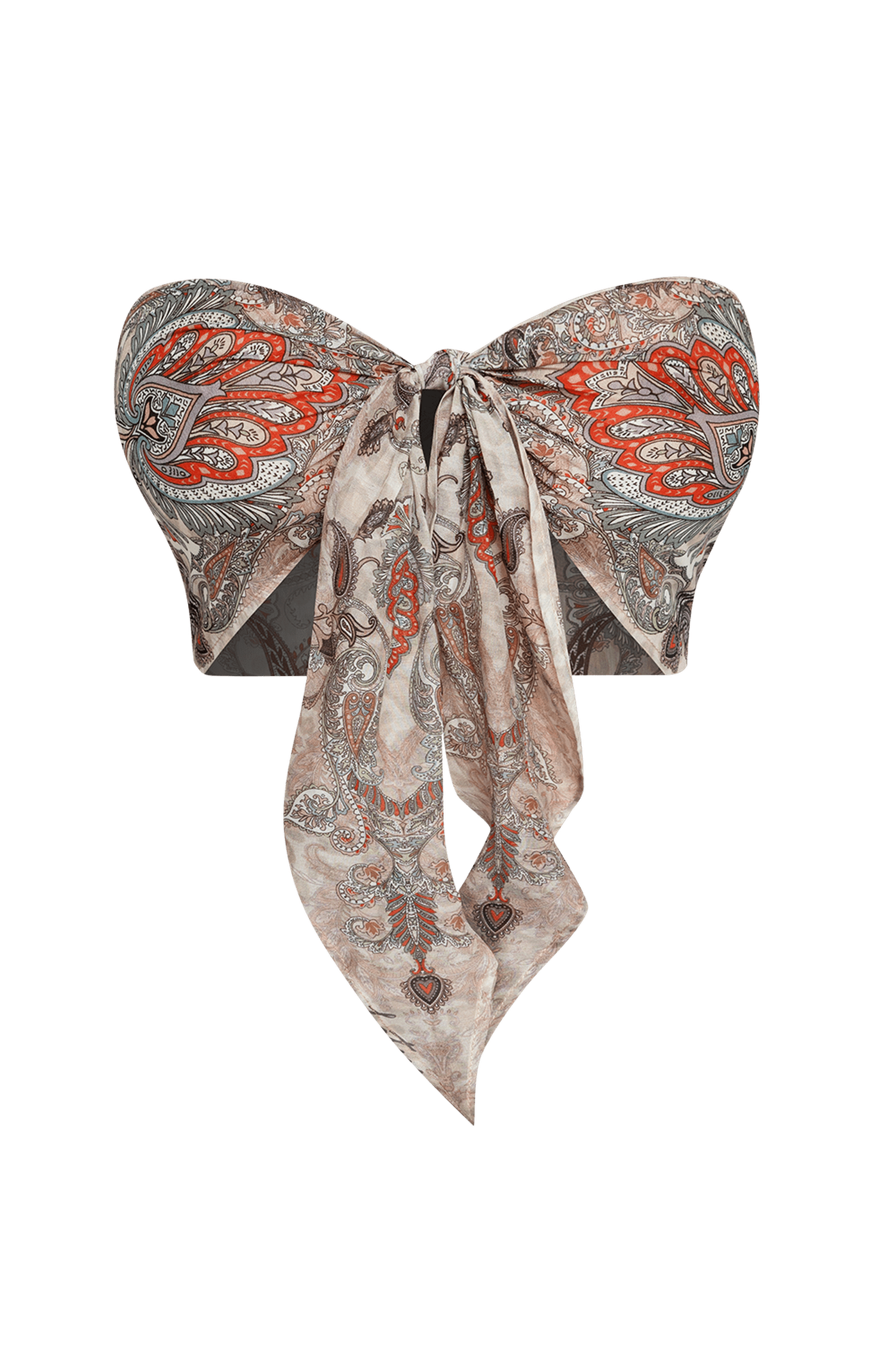 SILK VISCOSE SARONG & SCARF SET – PAISLEY BEIGE