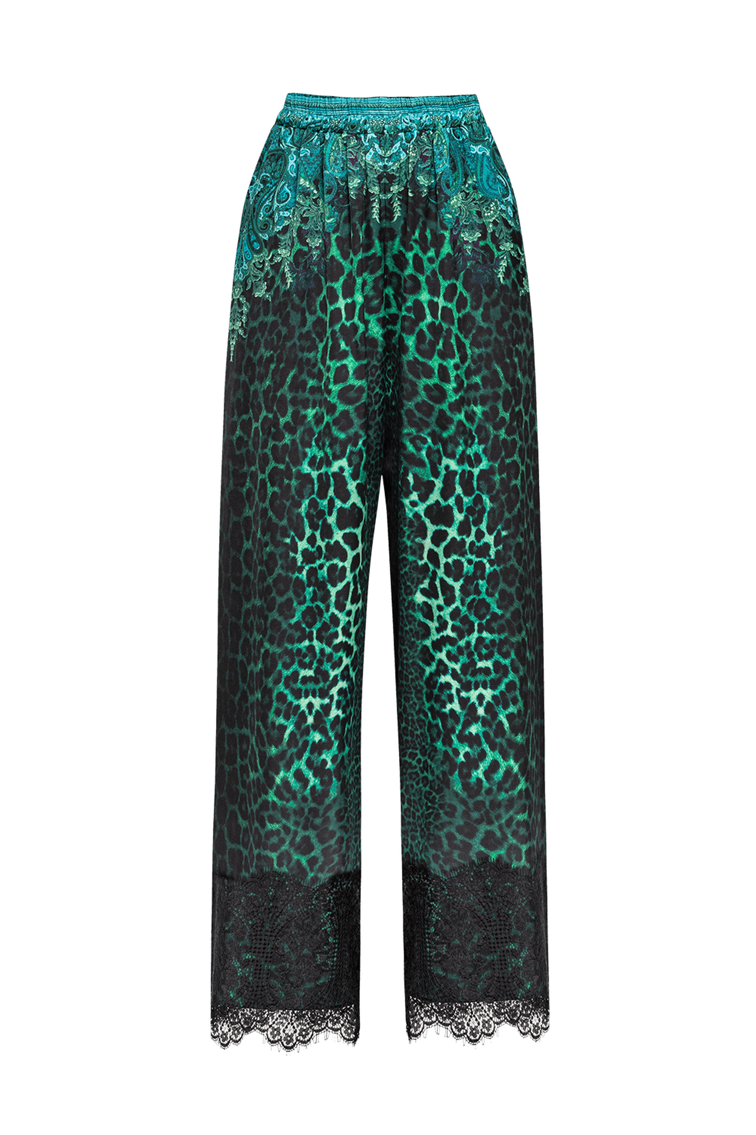 VISCOSE LOOSE TROUSERS - LEO NEON GREEN
