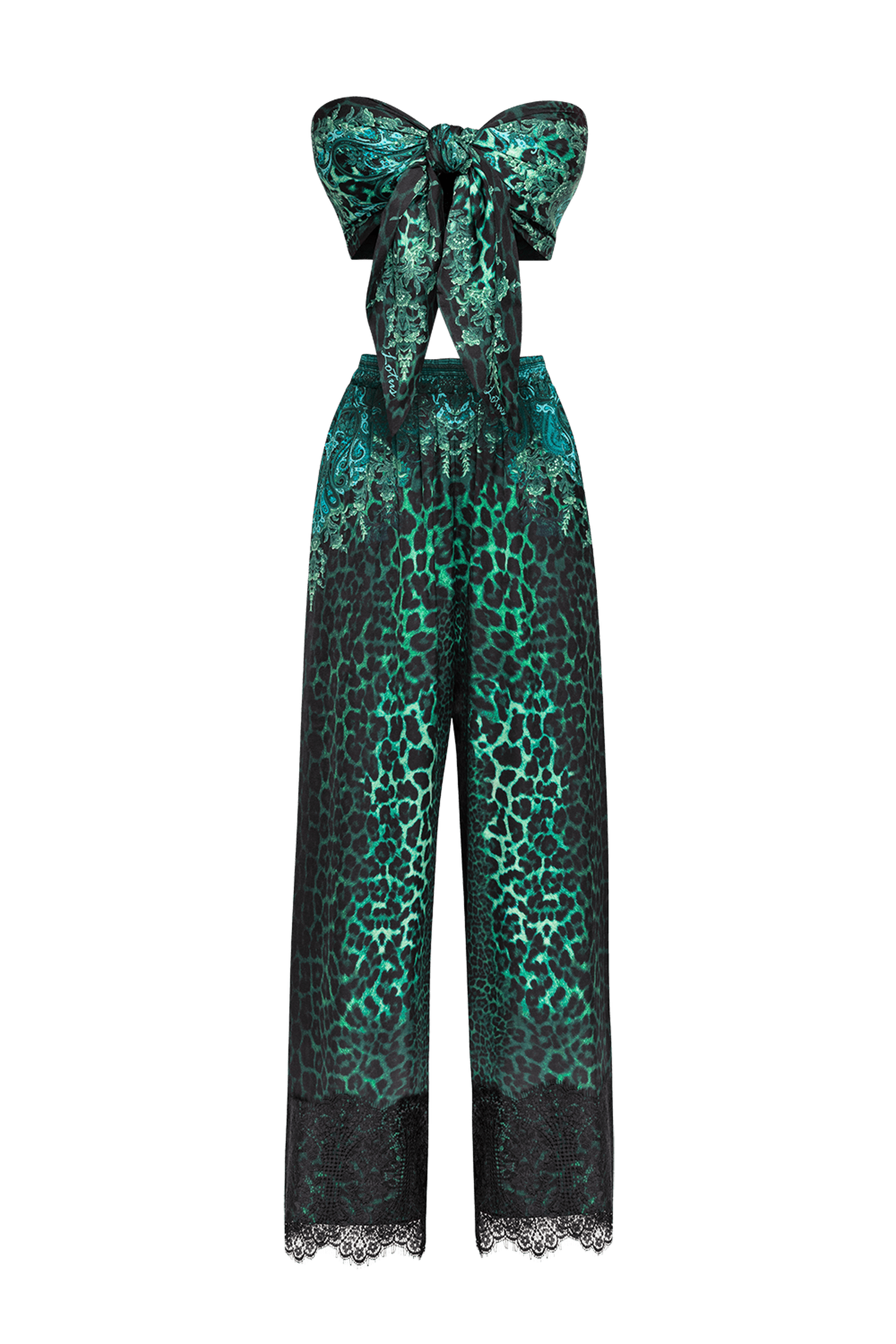VISCOSE LOOSE TROUSERS - LEO NEON GREEN