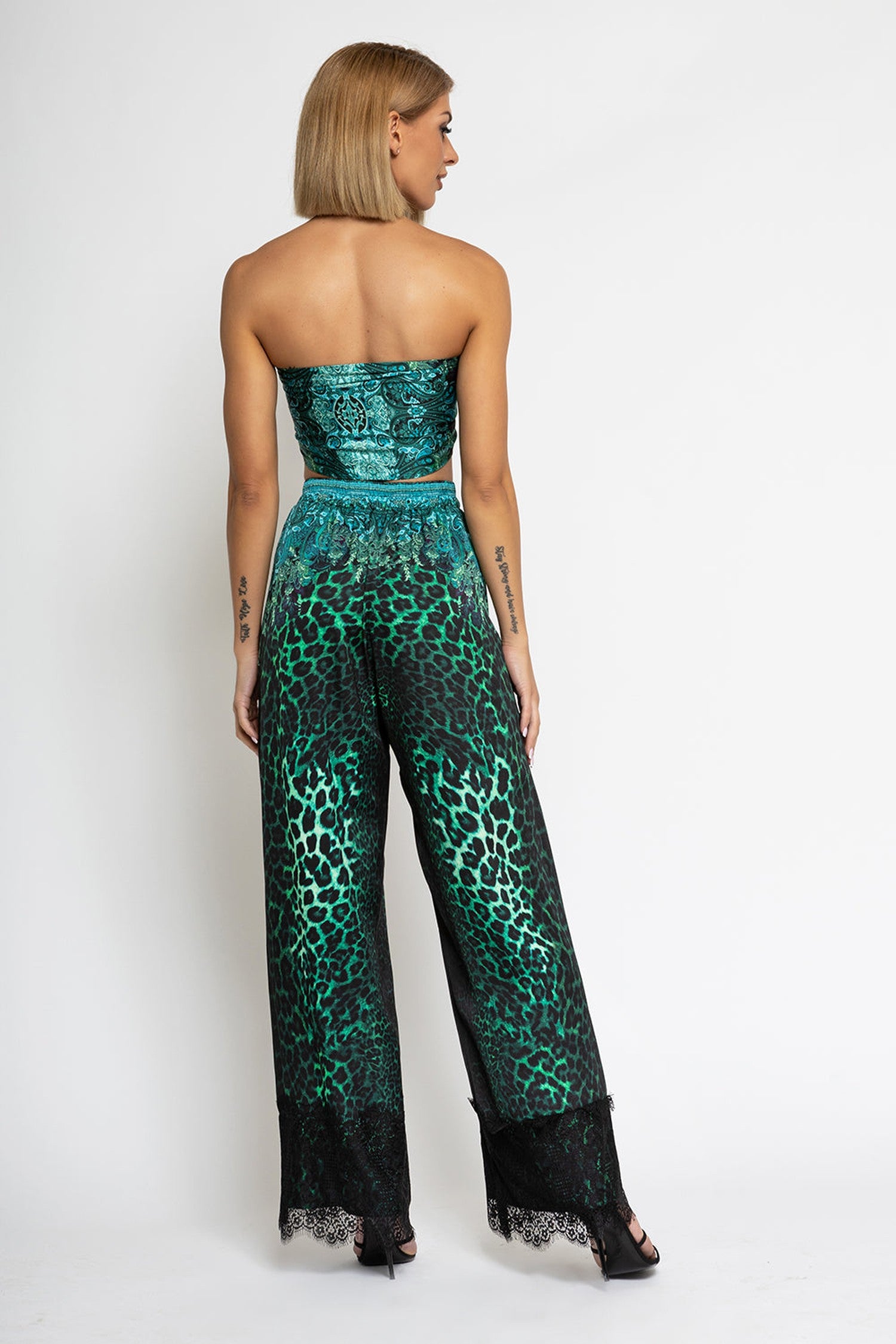 VISCOSE LOOSE TROUSERS - LEO NEON GREEN
