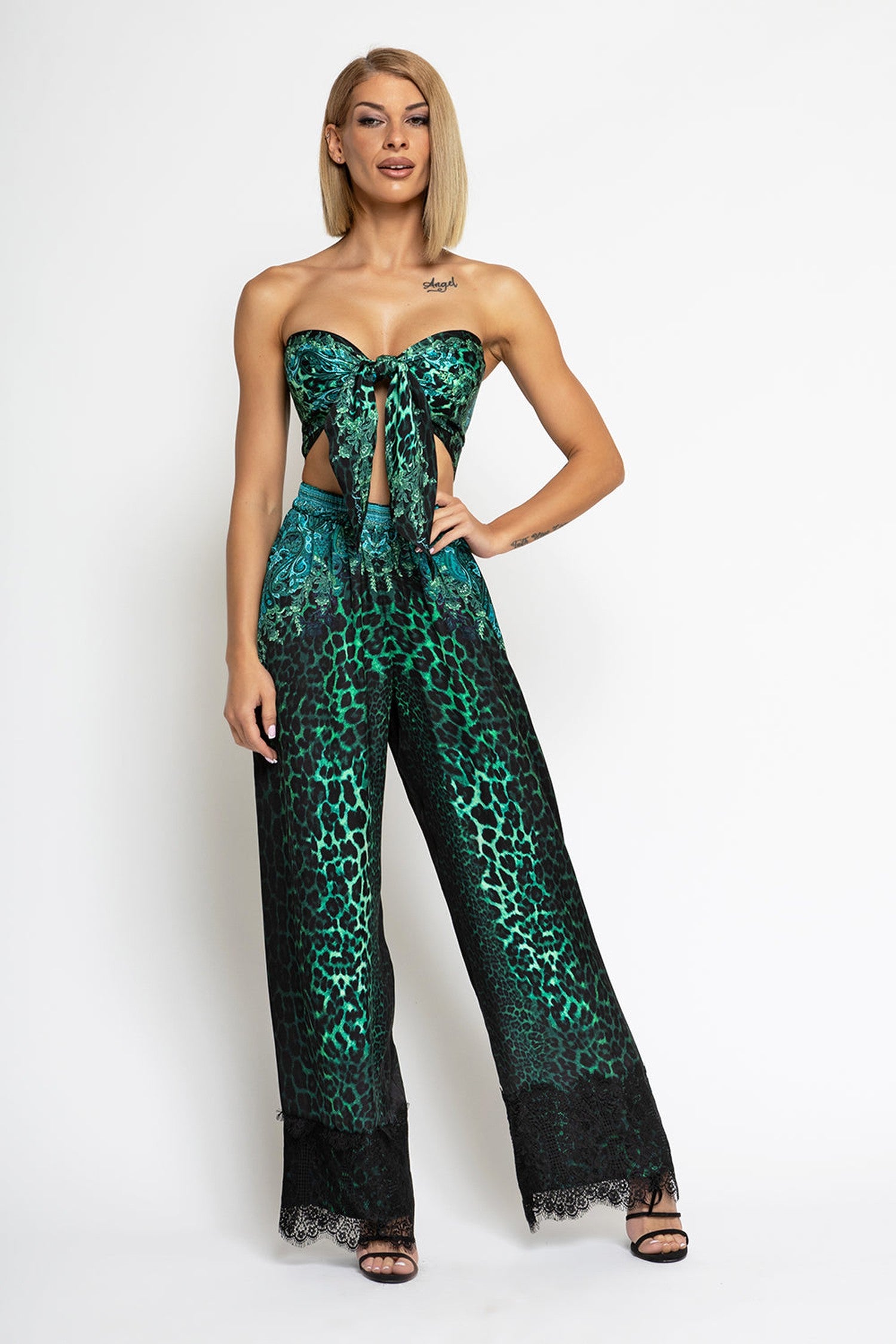 VISCOSE LOOSE TROUSERS - LEO NEON GREEN