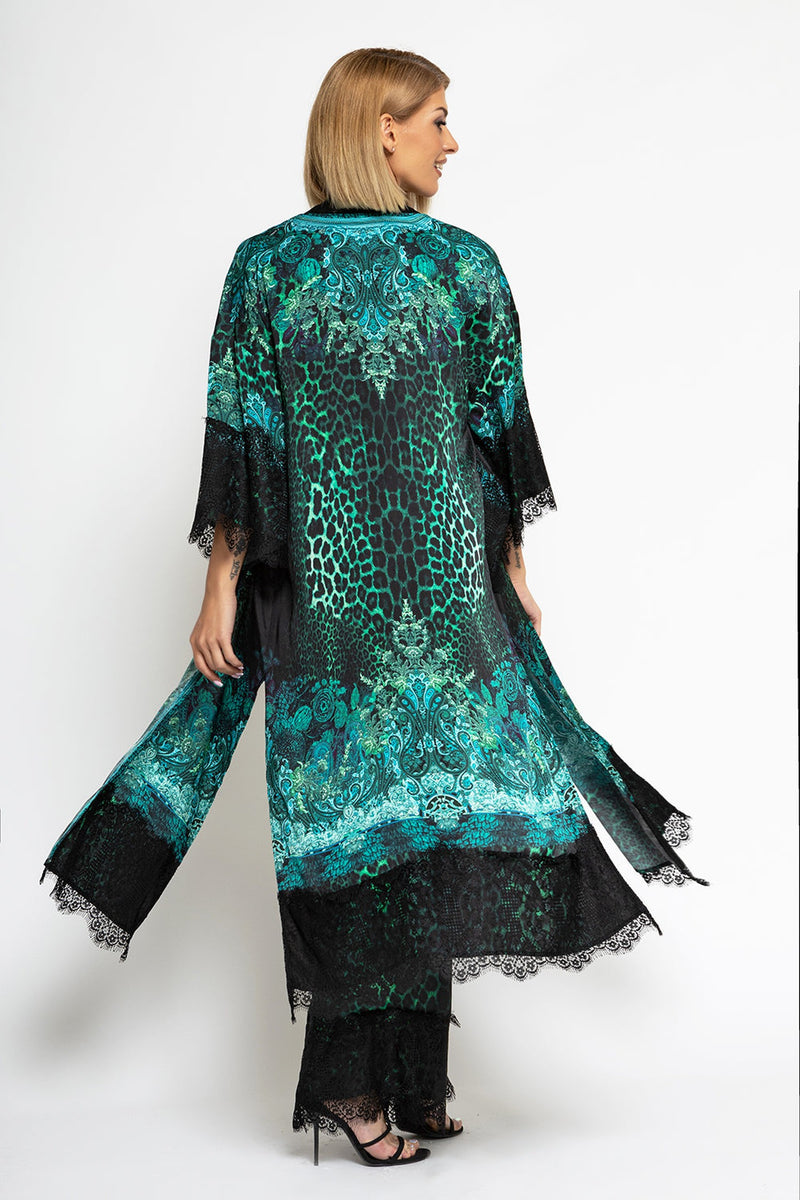 VISKOSE KIMONO - LEO NEON GRÜN