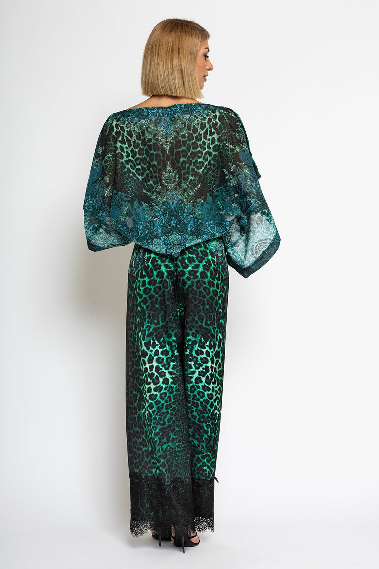 VISCOSE LOOSE TROUSERS - LEO NEON GREEN