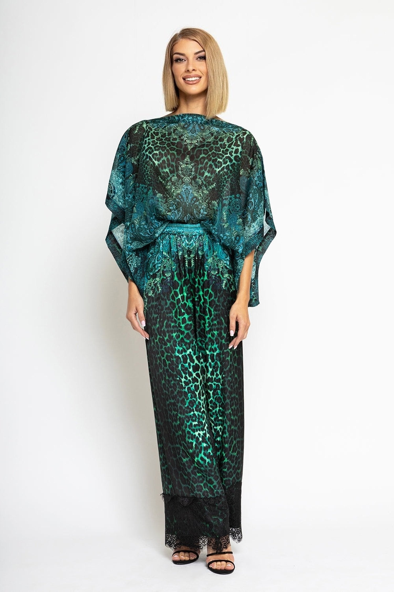 VISCOSE LOOSE TROUSERS - LEO NEON GREEN