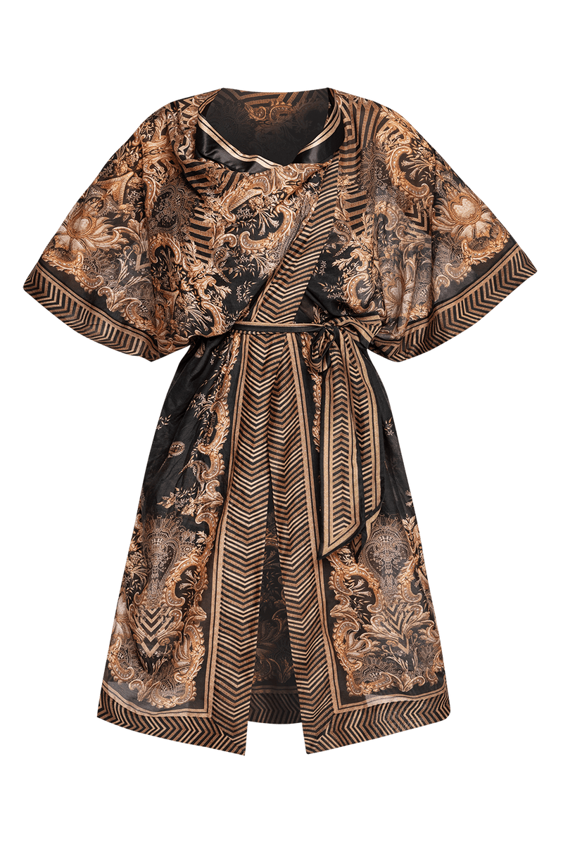 TWILL VISOSE KIMONO – GOLDENE STREIFEN