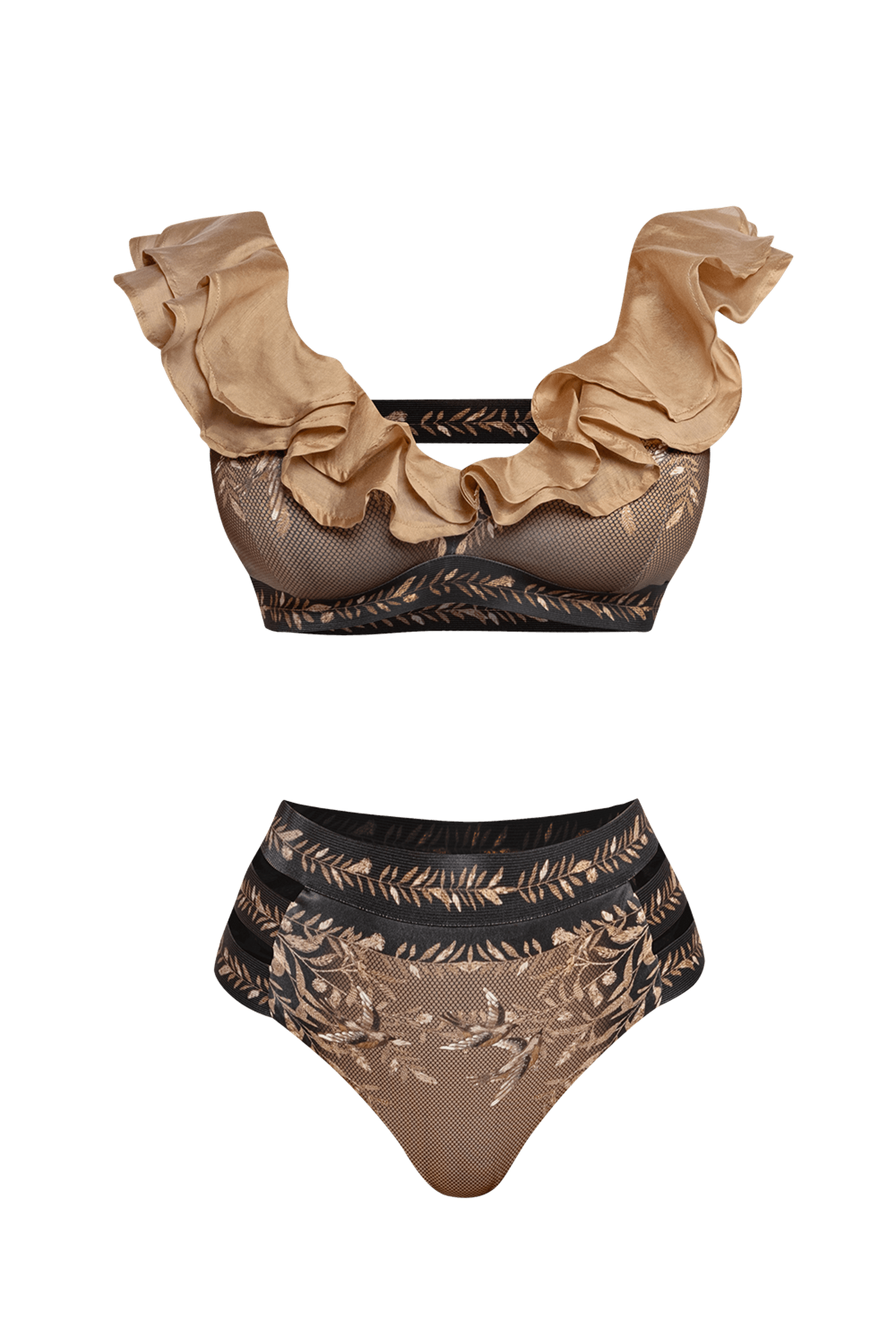 CROP TOP WITH REMOVABLE RUFFLES - SECRET GARDEN
