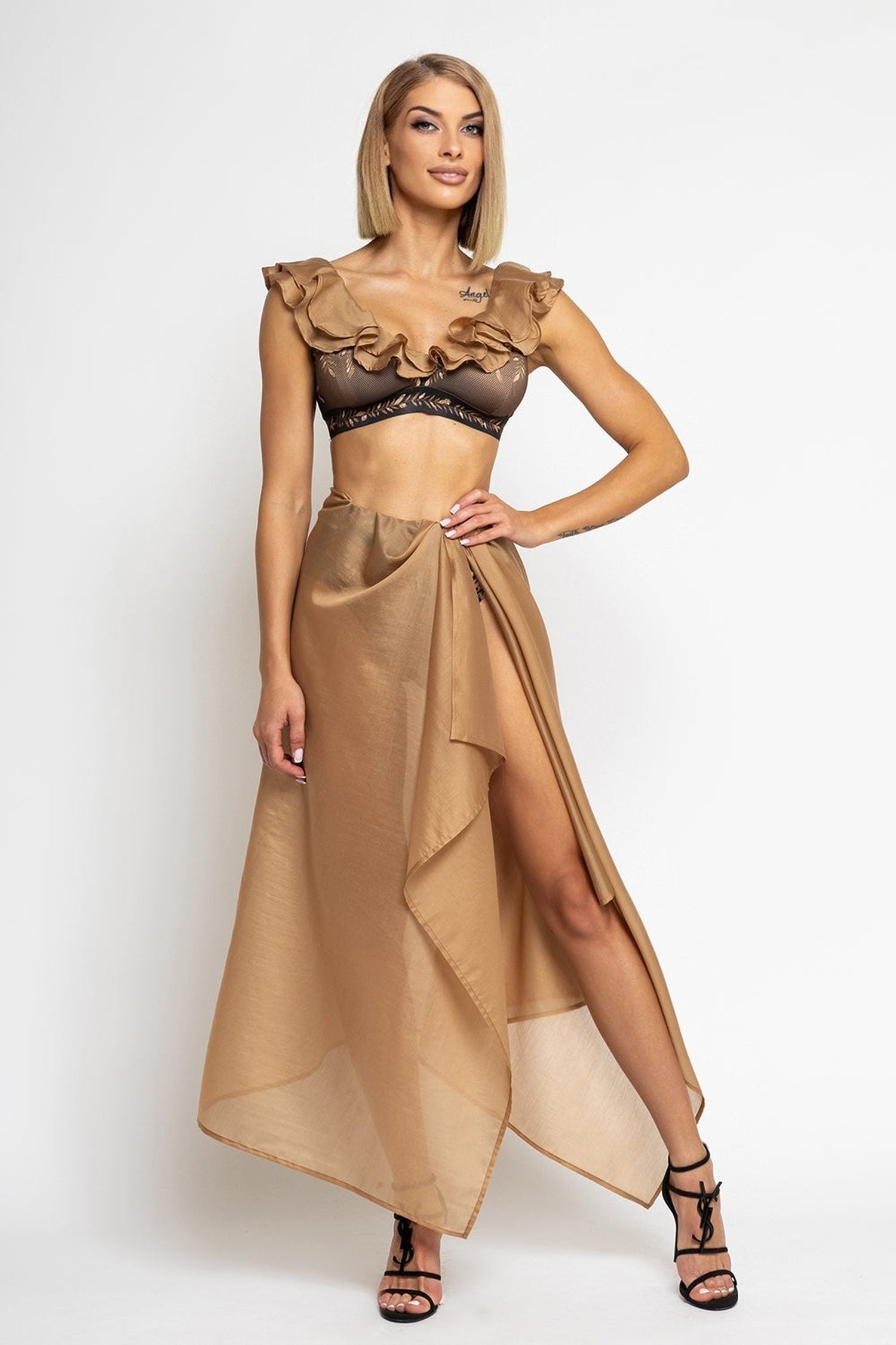 CROP TOP WITH REMOVABLE RUFFLES - SECRET GARDEN
